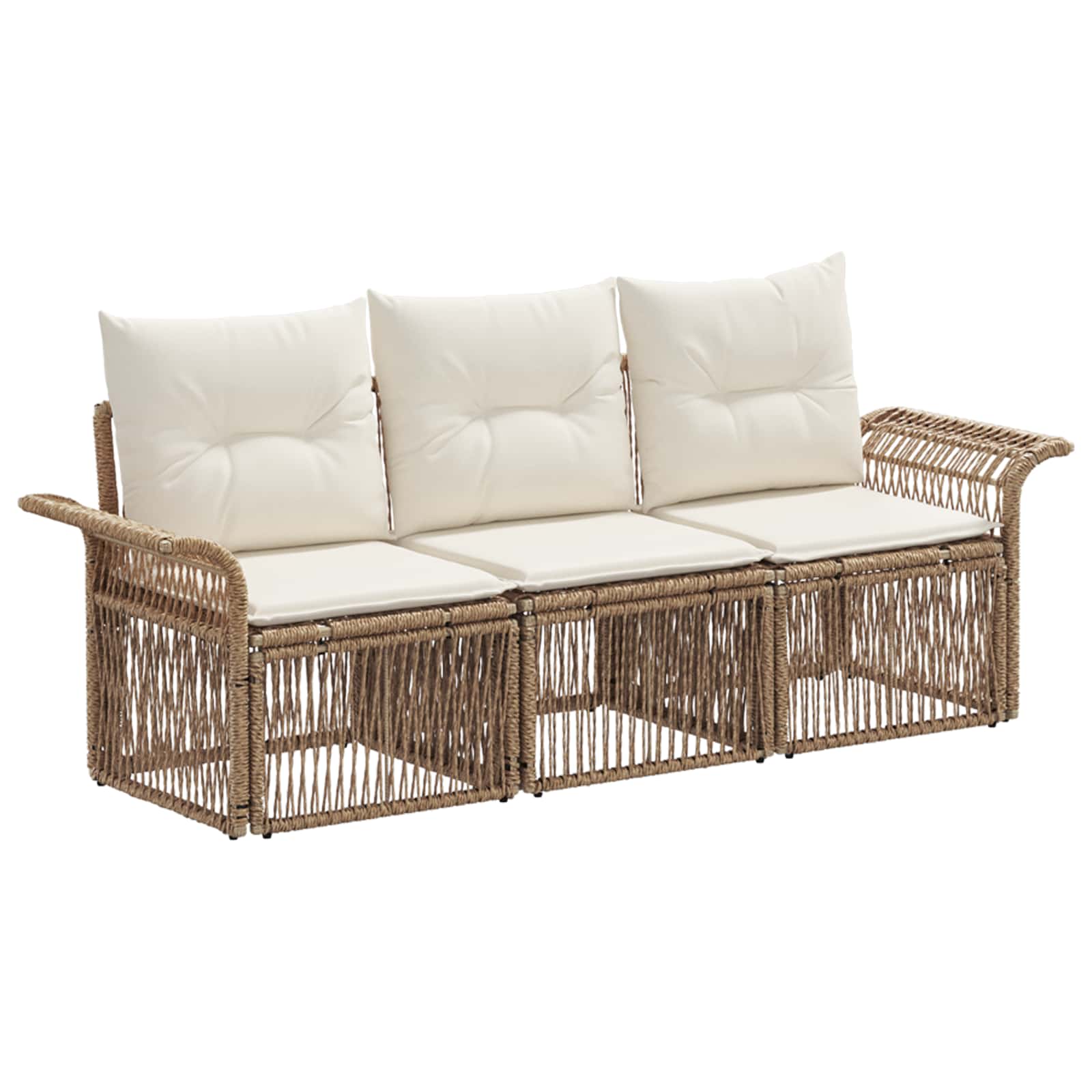 Ensemble de canapé de jardin 3 pcs Beige polyrotin - XIOS
