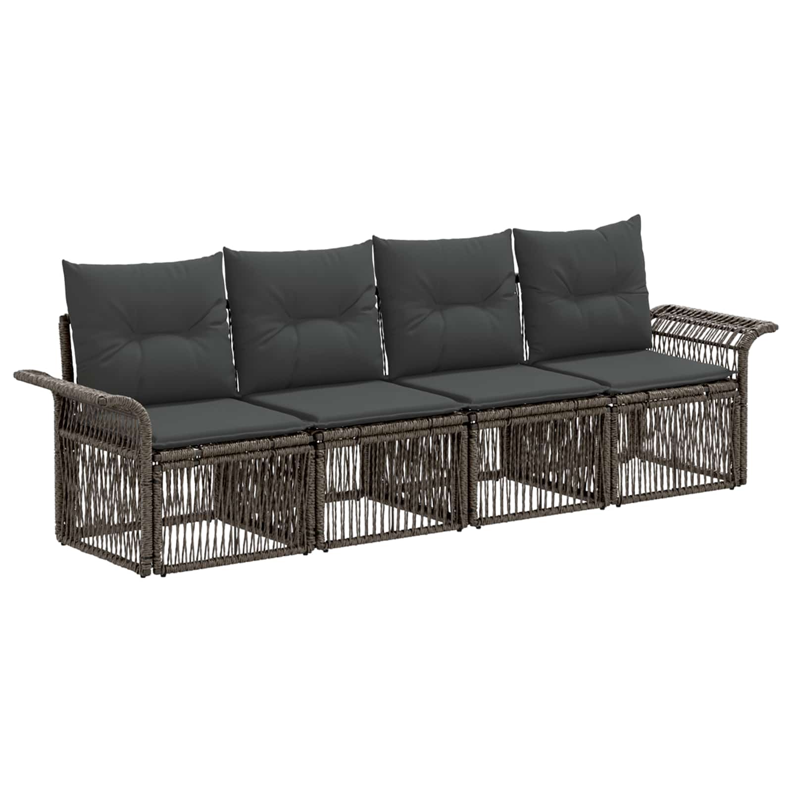 Ensemble de canapé de jardin 4 pcs Gris polyrotin - XIOS