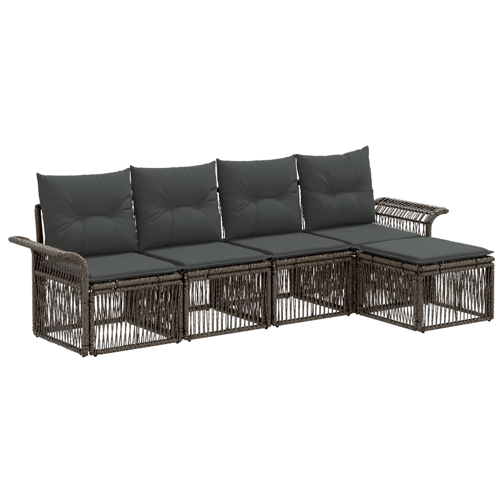 Ensemble de canapé de jardin 5 pcs Gris polyrotin - XIOS