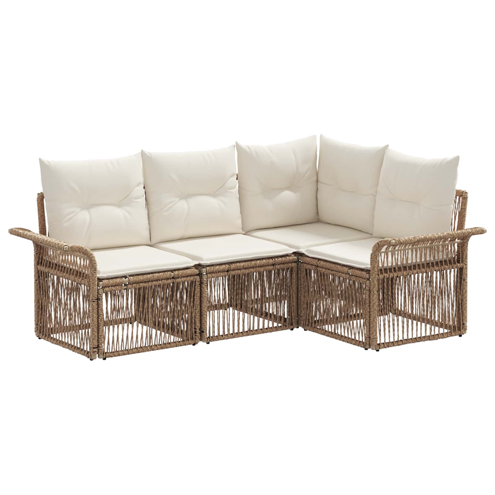 Ensemble de canapé de jardin 4 pcs Beige polyrotin - XIOS