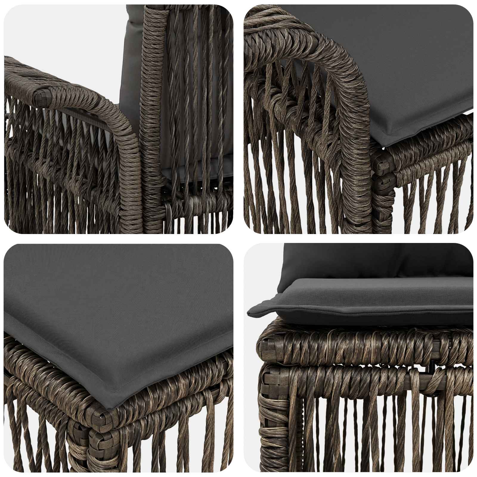 Ensemble de canapé de jardin 5 pcs Gris polyrotin - XIOS