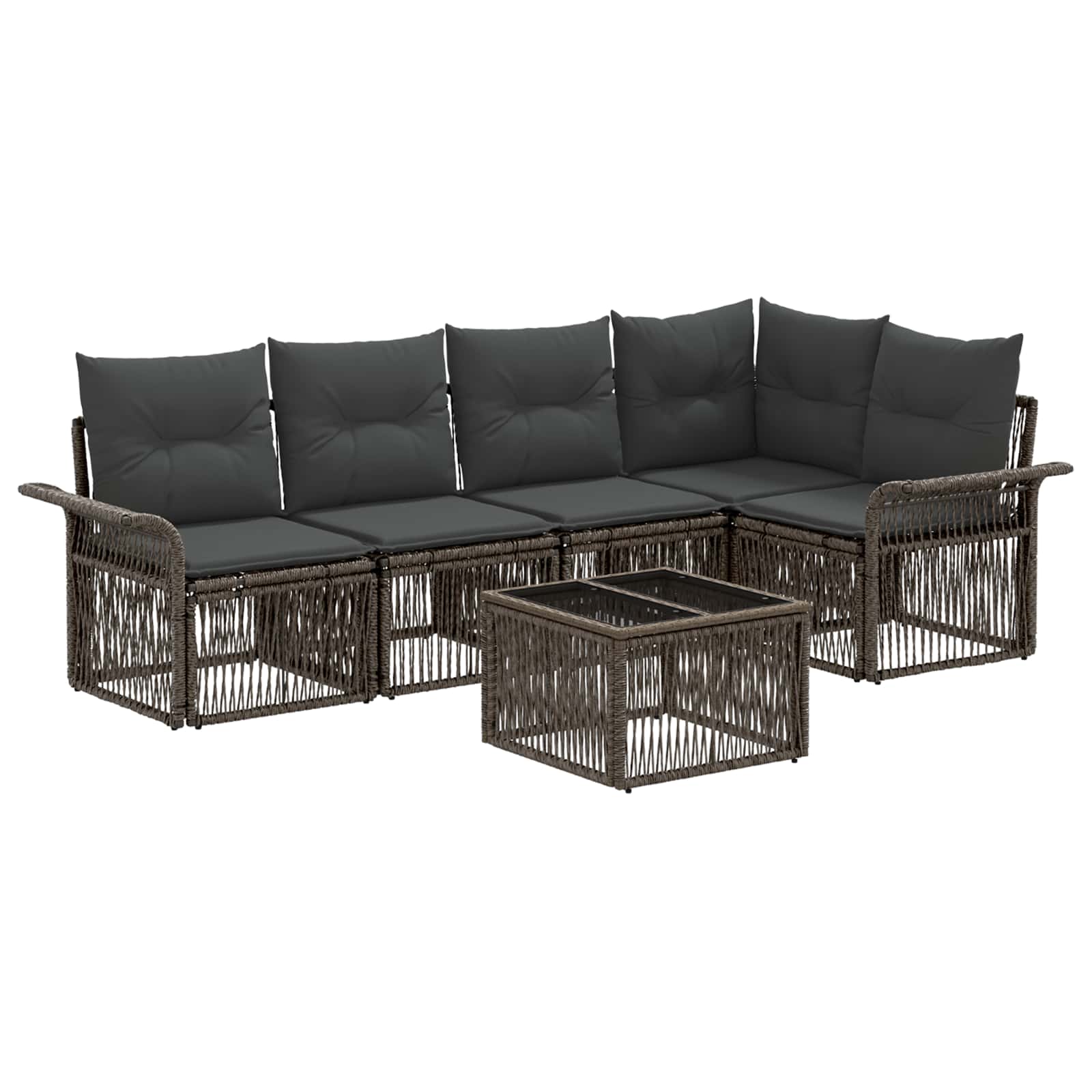 Ensemble de canapé de jardin 6 pcs Gris polyrotin - XIOS