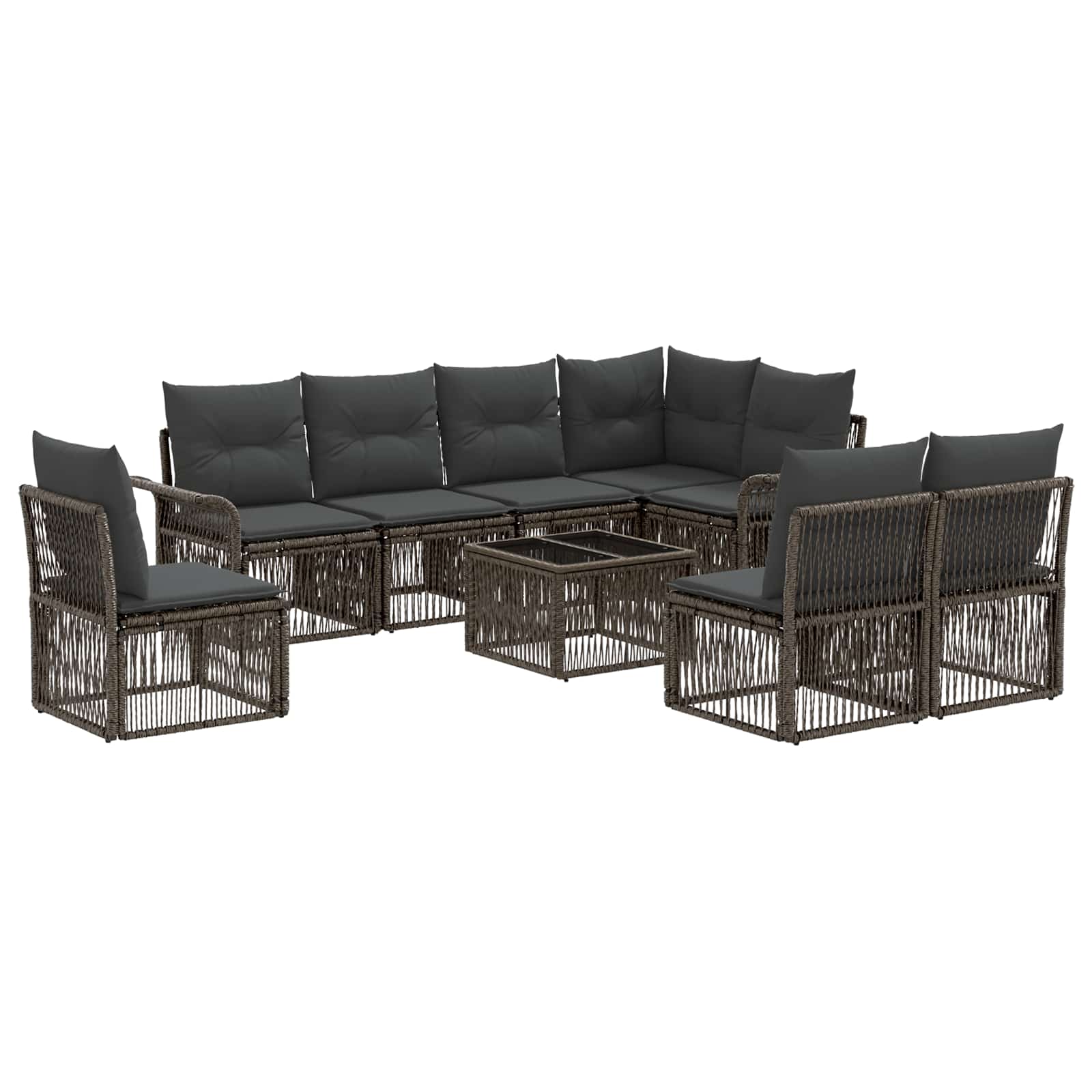 Ensemble de canapé de jardin 9 pcs Gris polyrotin - XIOS