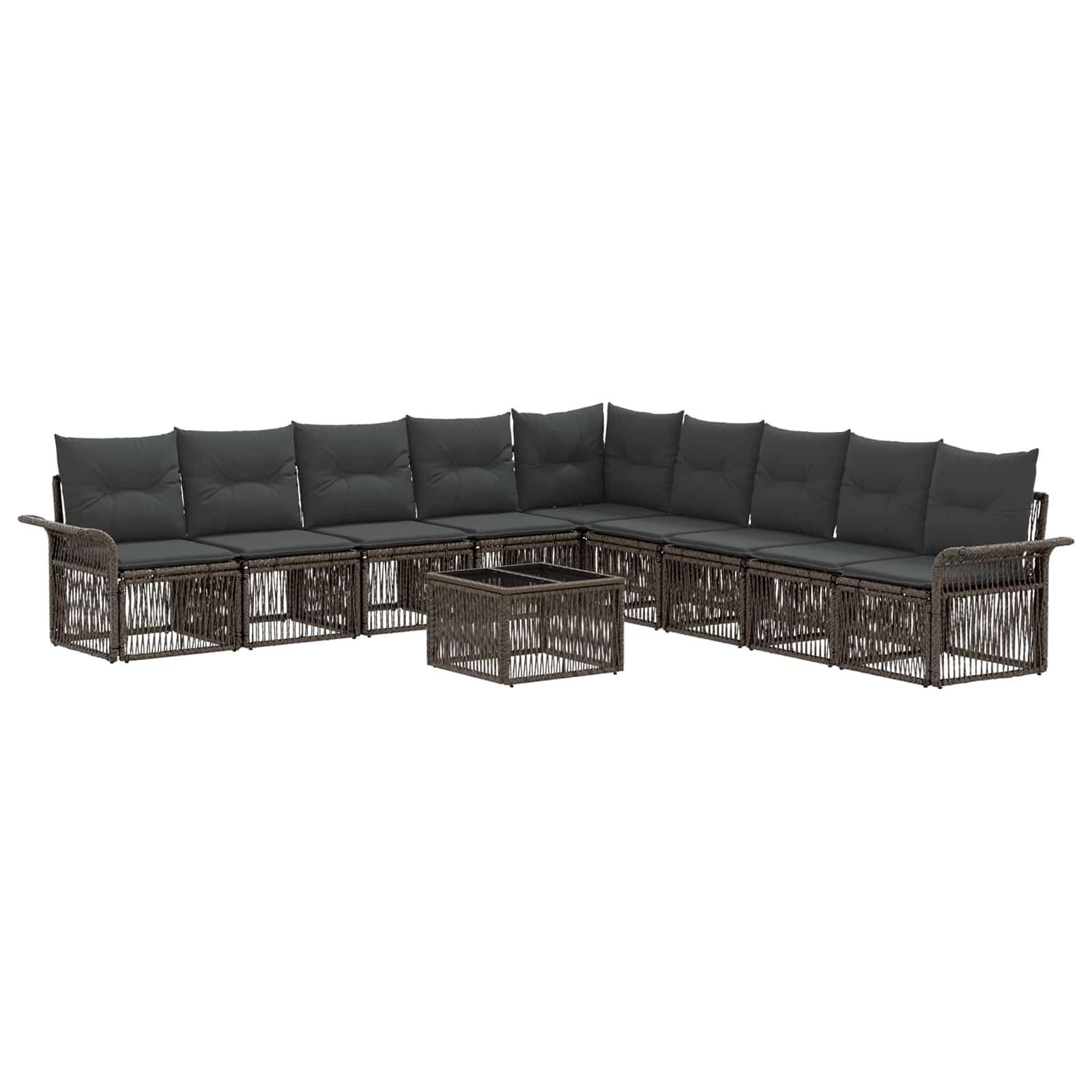 Ensemble de canapé de jardin 10 pcs Gris polyrotin - XIOS