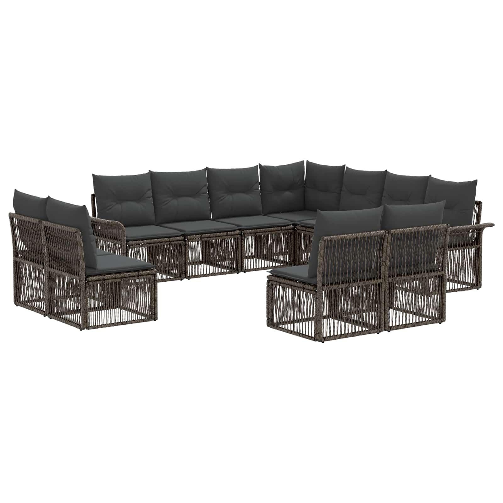 Ensemble de canapé de jardin 11 pcs Gris polyrotin - XIOS