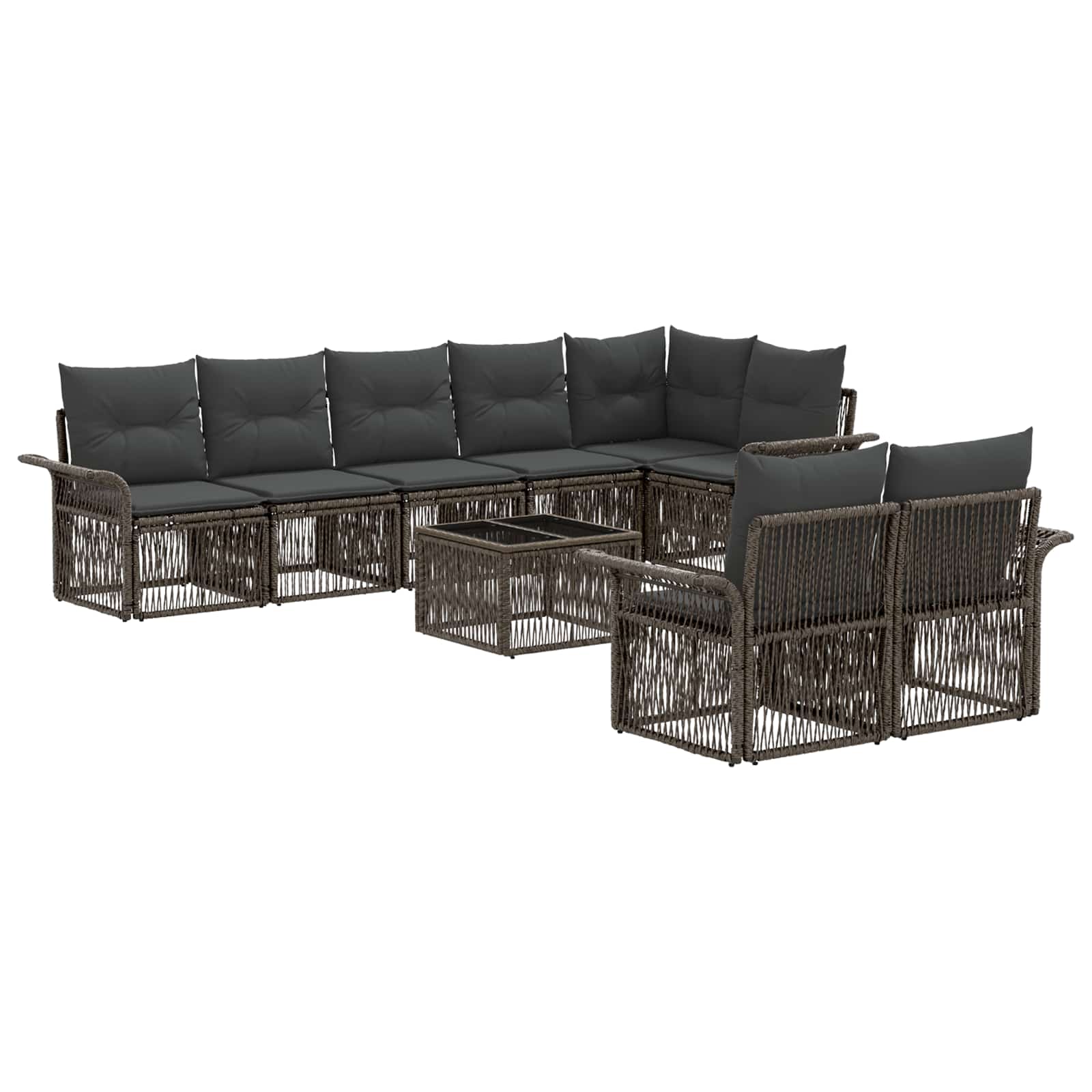 Ensemble de canapé de jardin 9 pcs Gris polyrotin - XIOS