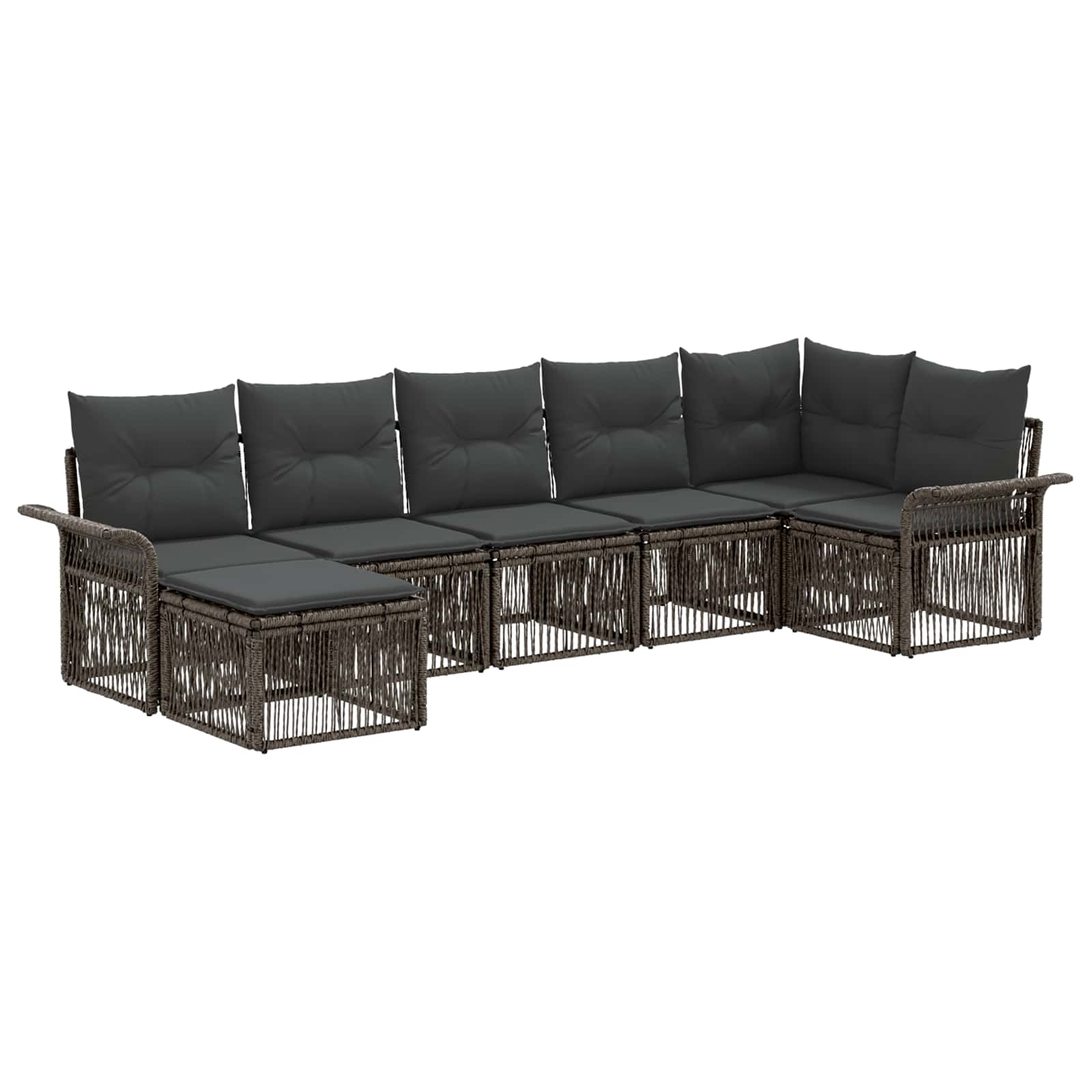 Ensemble de canapé de jardin 7 pcs Gris polyrotin - XIOS
