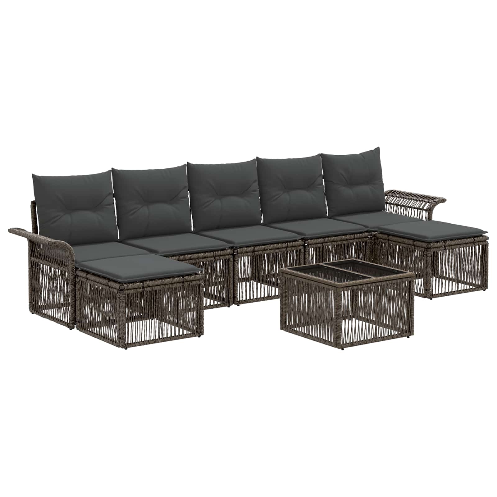 Ensemble de canapé de jardin 8 pcs Gris polyrotin - XIOS