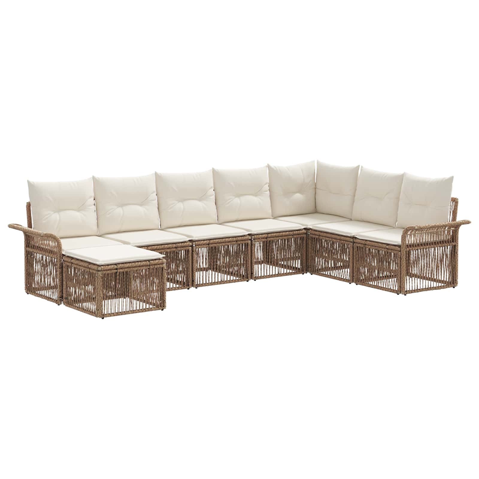 Ensemble de canapé de jardin 8 pcs Beige polyrotin - XIOS