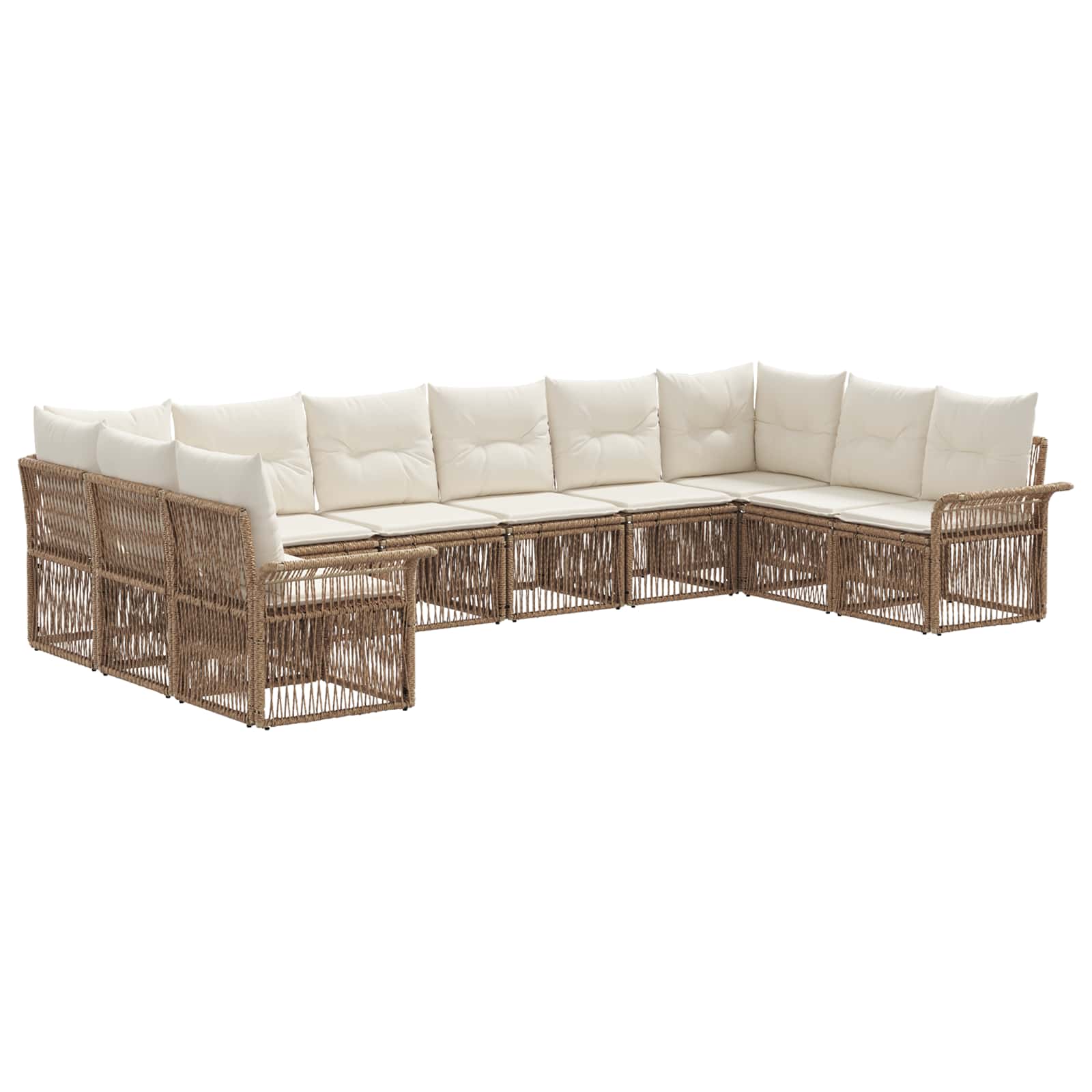 Ensemble de canapé de jardin 10 pcs Beige polyrotin - XIOS
