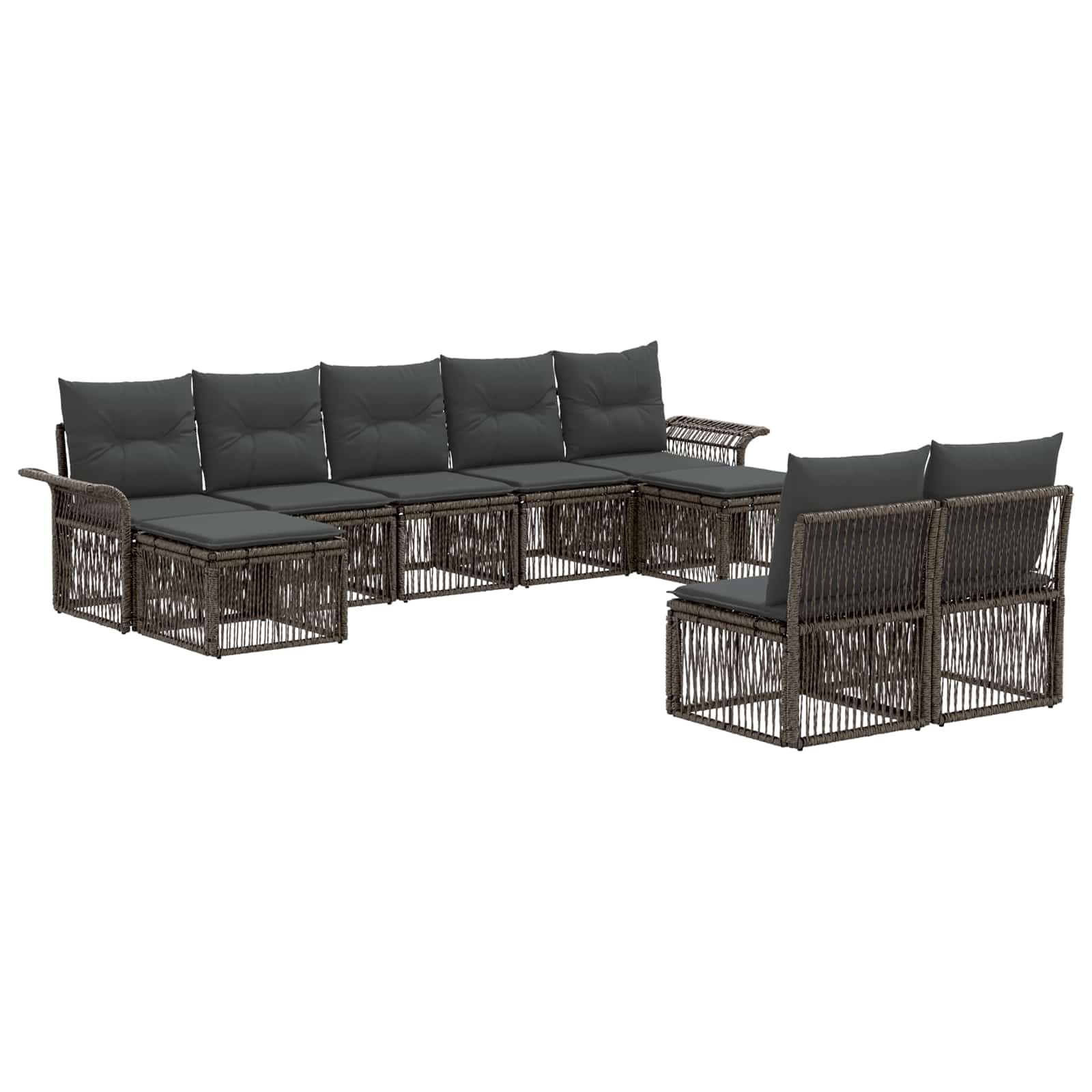 Ensemble de canapé de jardin 9 pcs Gris polyrotin - XIOS