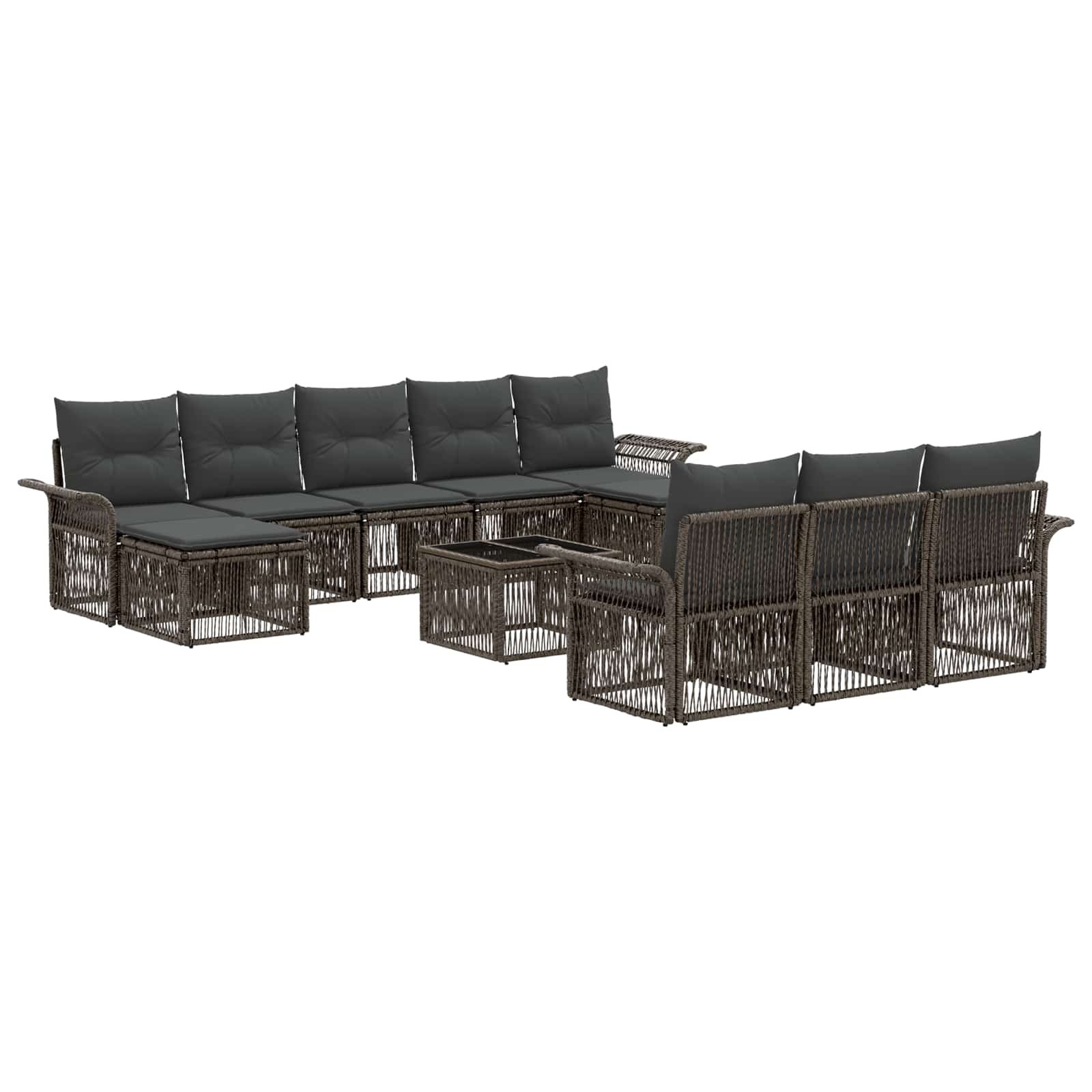 Ensemble de canapé de jardin 11 pcs Gris polyrotin - XIOS