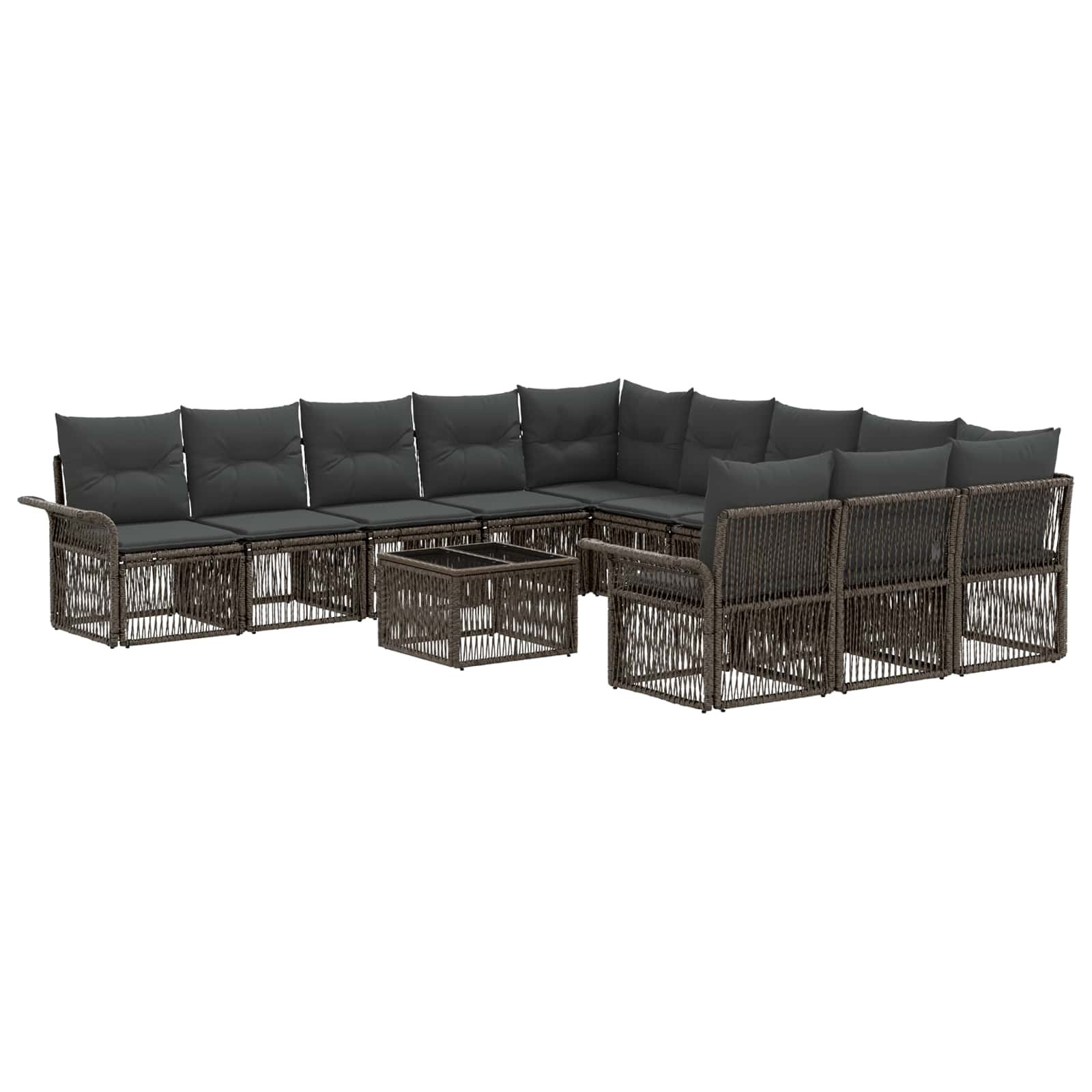 Ensemble de canapé de jardin 12 pcs Gris polyrotin - XIOS