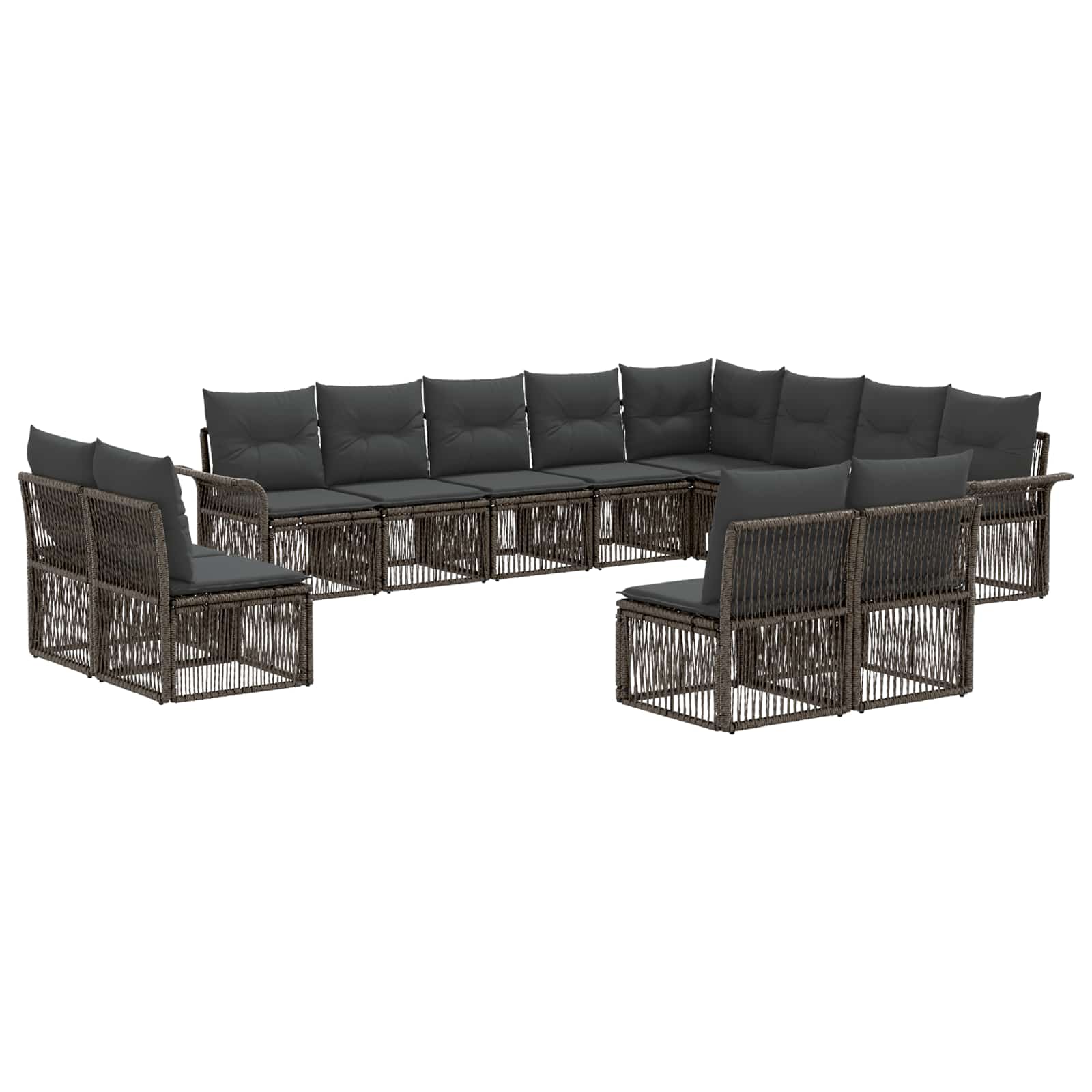 Ensemble de canapé de jardin 12 pcs Gris polyrotin - XIOS
