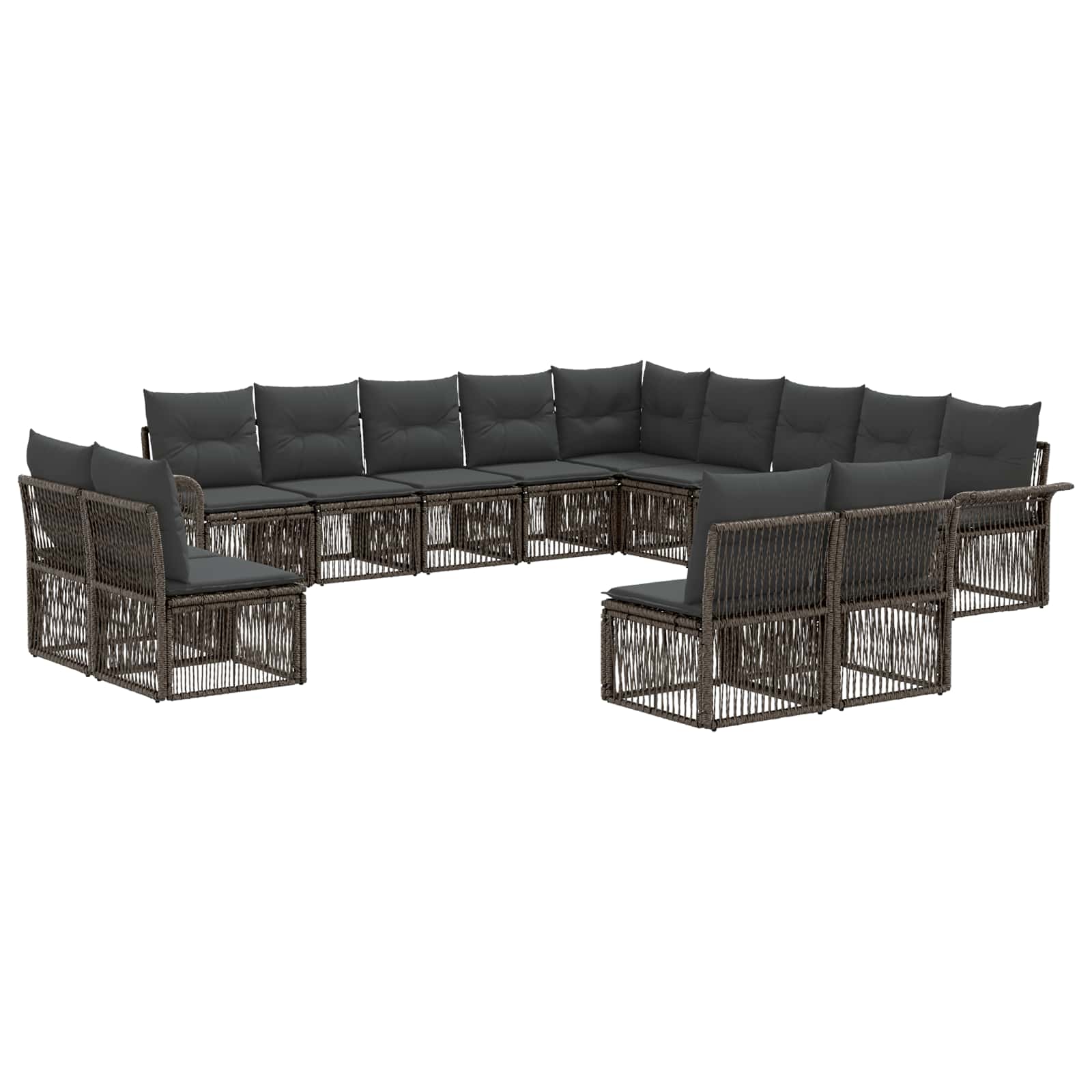 Ensemble de canapé de jardin 13 pcs Gris polyrotin - XIOS
