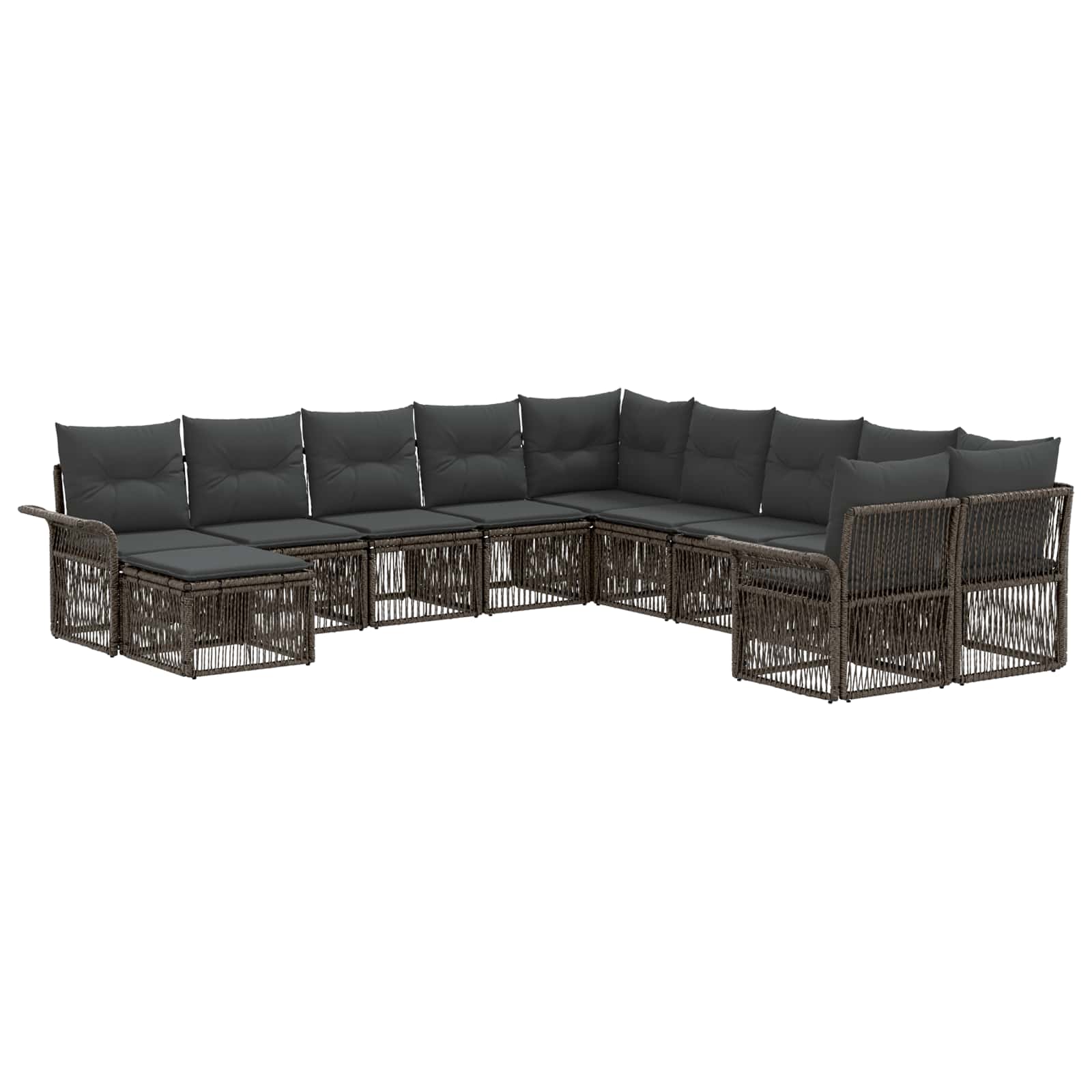 Ensemble de canapé de jardin 11 pcs Gris et Gris foncé - XIOS