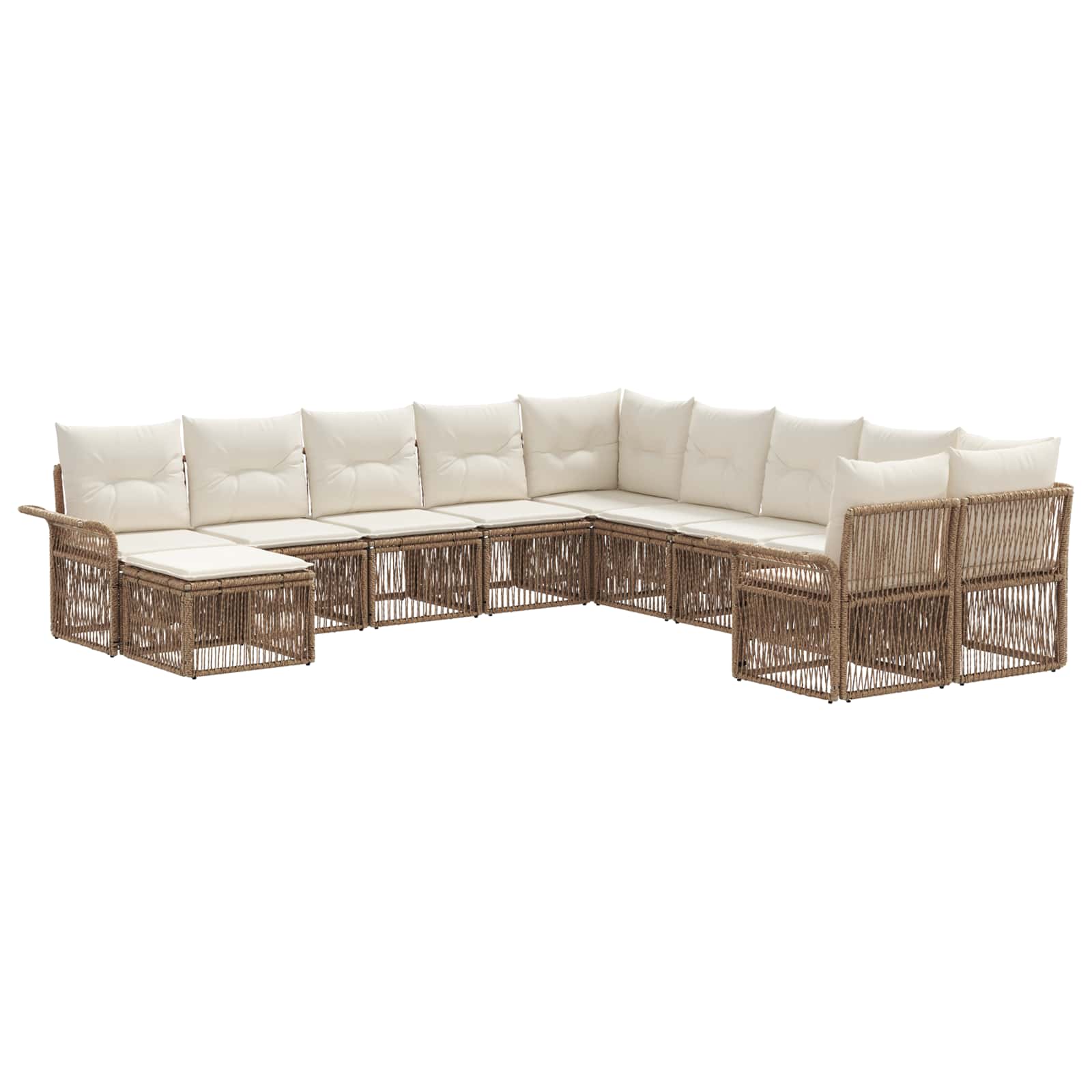 Ensemble de canapé de jardin 11 pcs Beige et blanc crème - XIOS