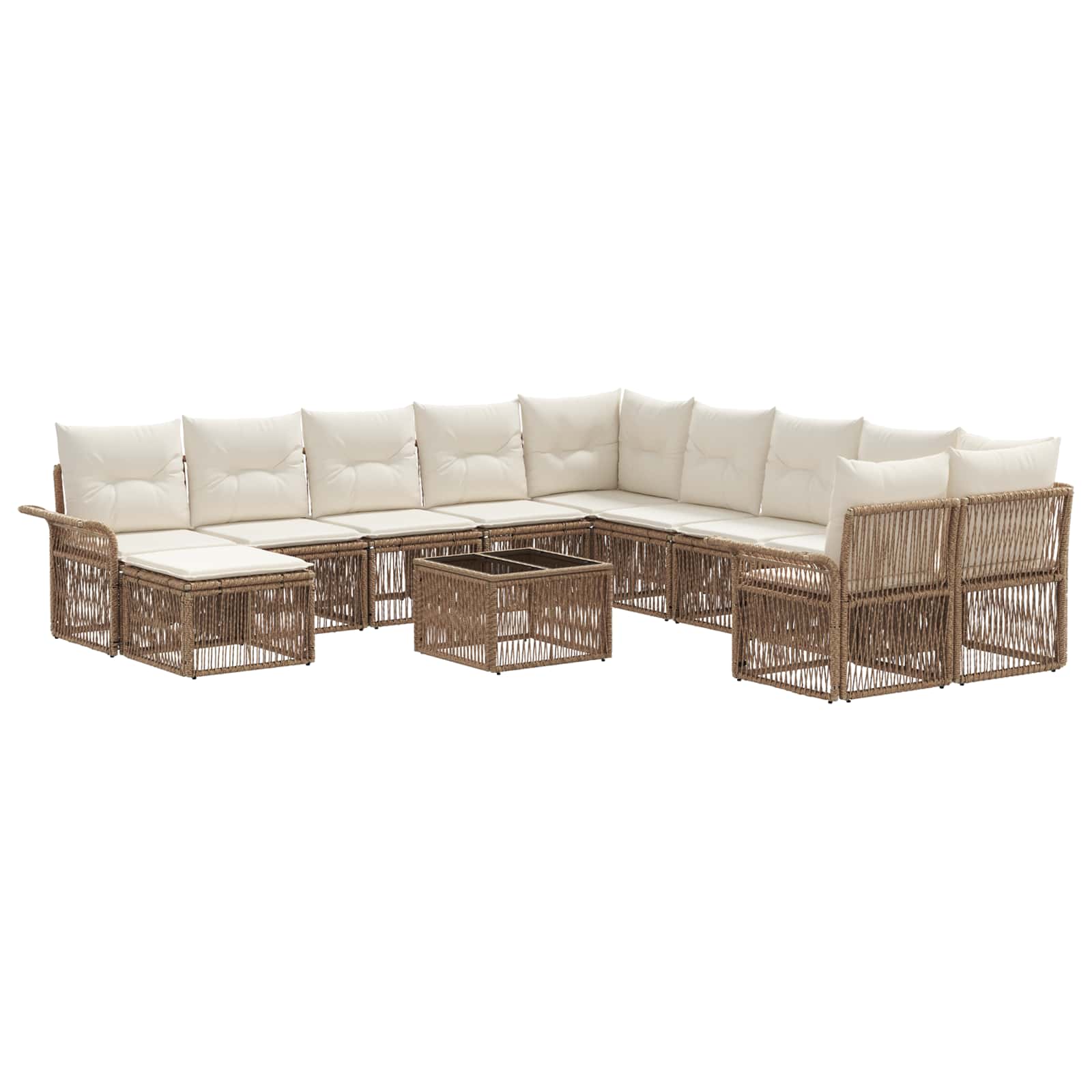 Ensemble de canapé de jardin 12 pcs Beige et blanc crème - XIOS