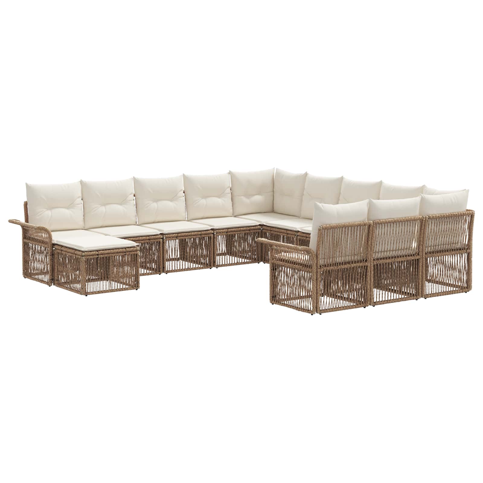 Ensemble de canapé de jardin 12 pcs Beige et blanc crème - XIOS