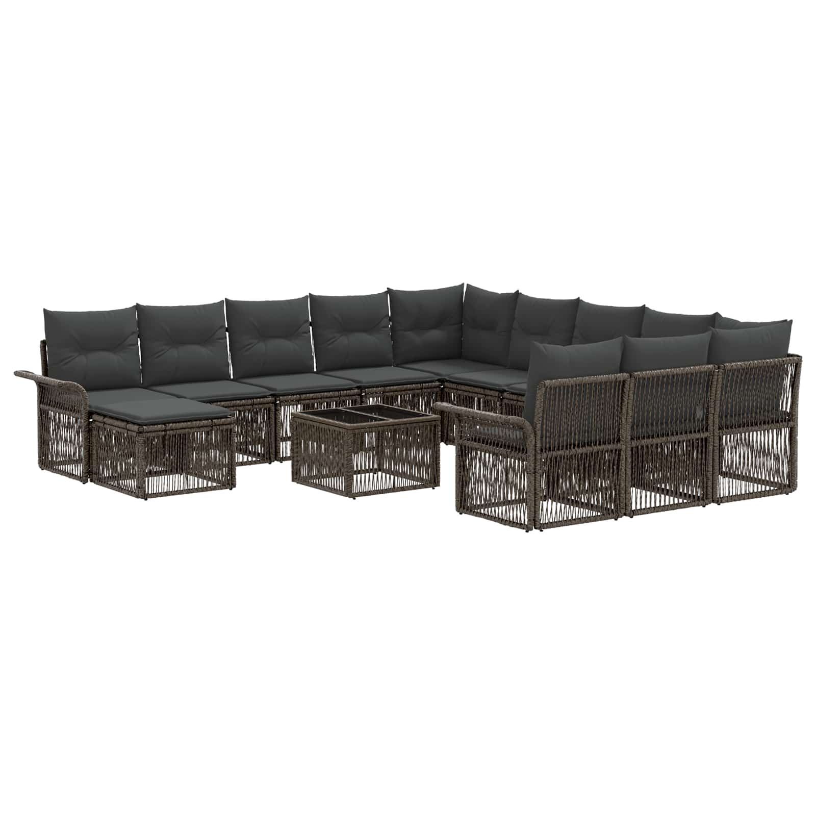 Ensemble de canapé de jardin 13 pcs Gris et Gris foncé - XIOS