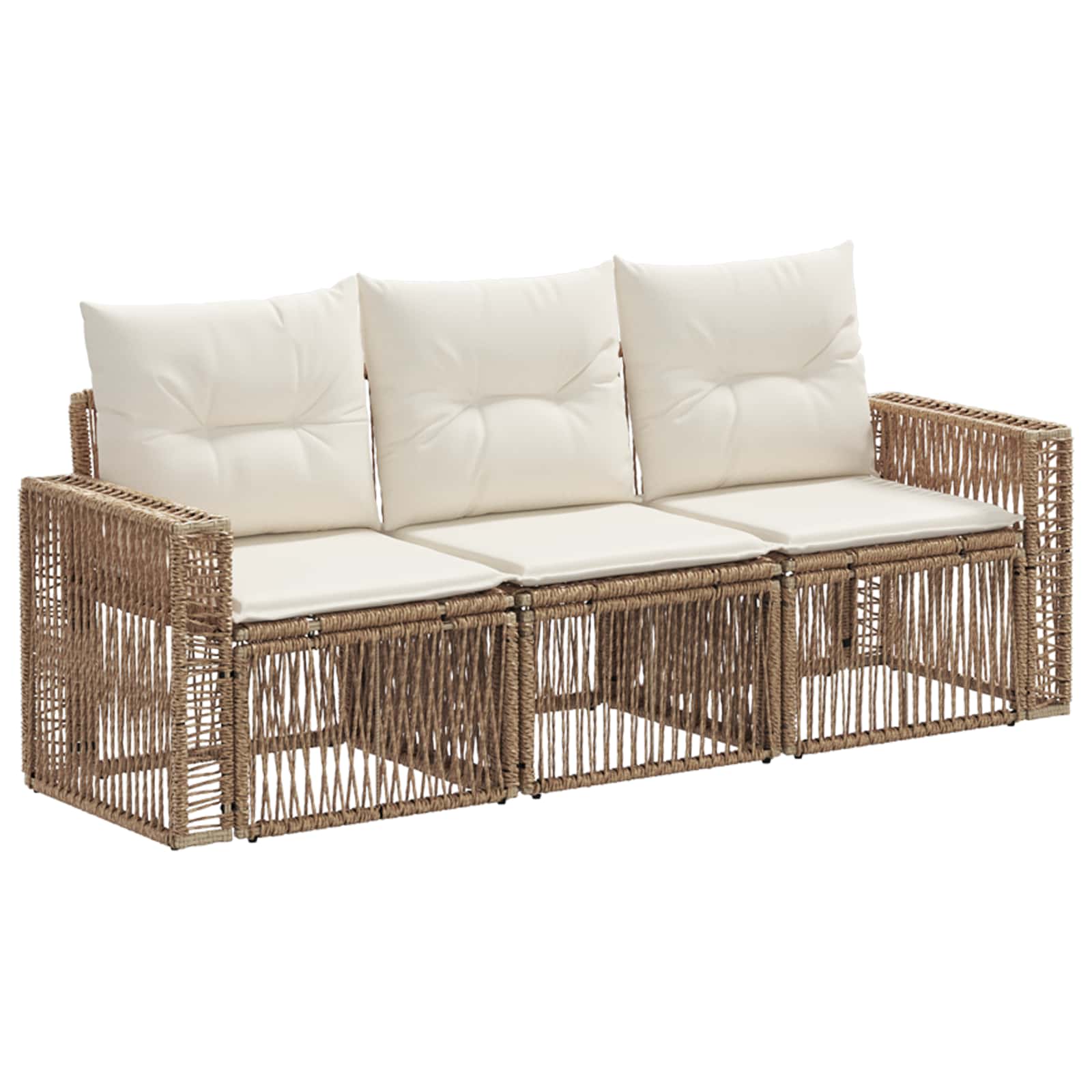 Ensemble de canapé de jardin 3 pcs Beige et blanc crème - XIOS