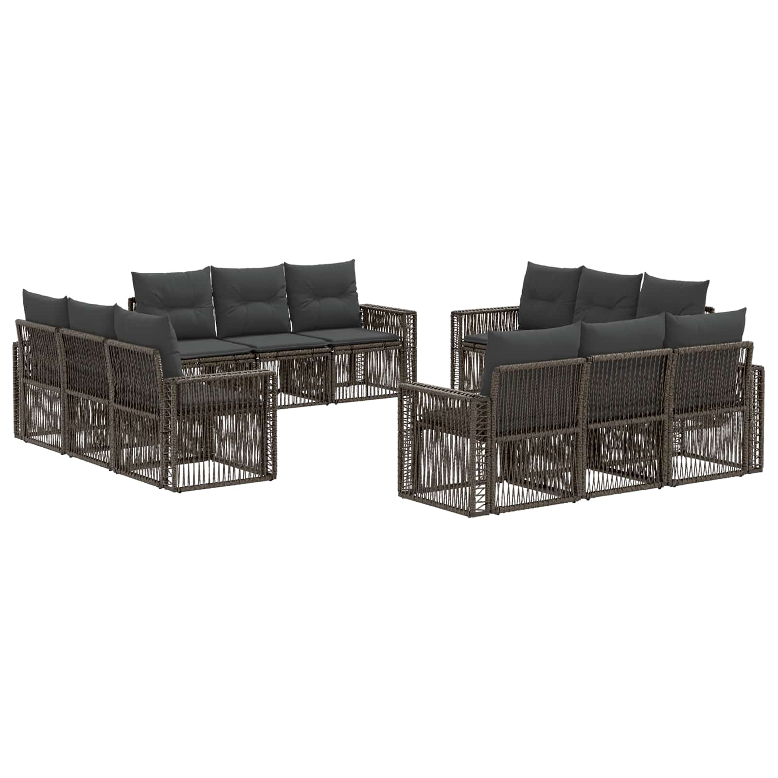 Ensemble de canapé de jardin 12 pcs Gris et Gris foncé - XIOS