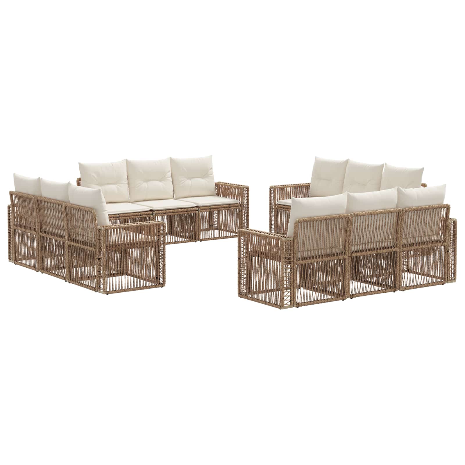 Ensemble de canapé de jardin 12 pcs Beige et blanc crème - XIOS