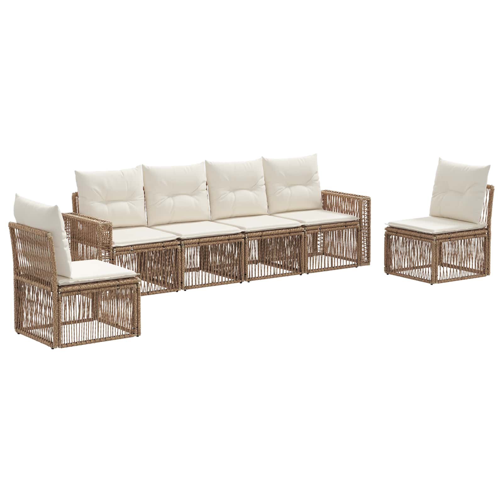 Ensemble de canapé de jardin 6 pcs Beige et blanc crème - XIOS