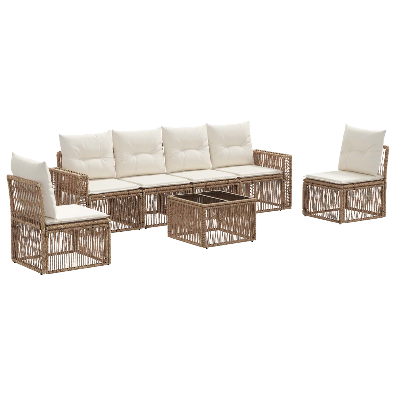 Ensemble de canapé de jardin 7 pcs Beige et blanc crème - XIOS