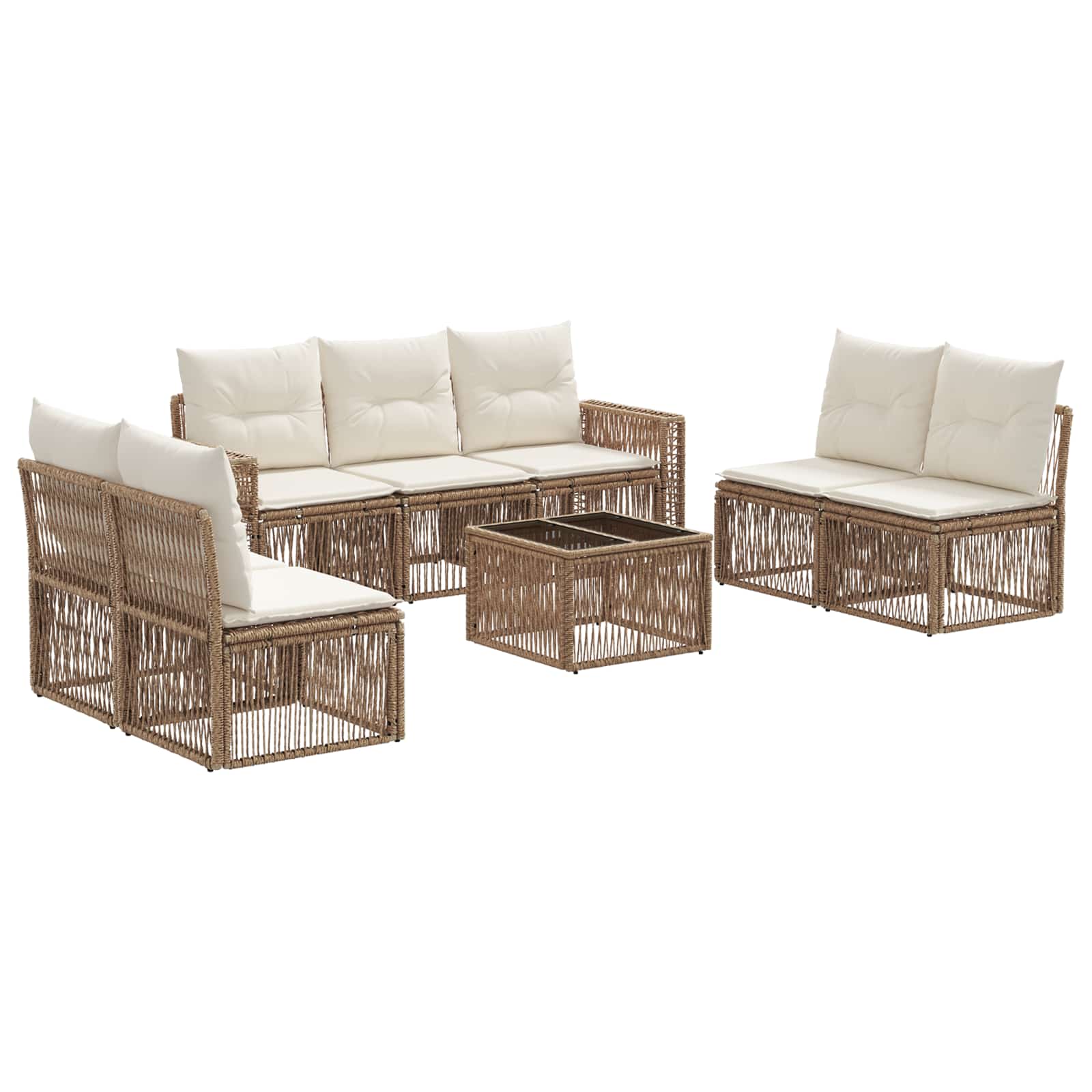 Ensemble de canapé de jardin 8 pcs Beige et blanc crème - XIOS