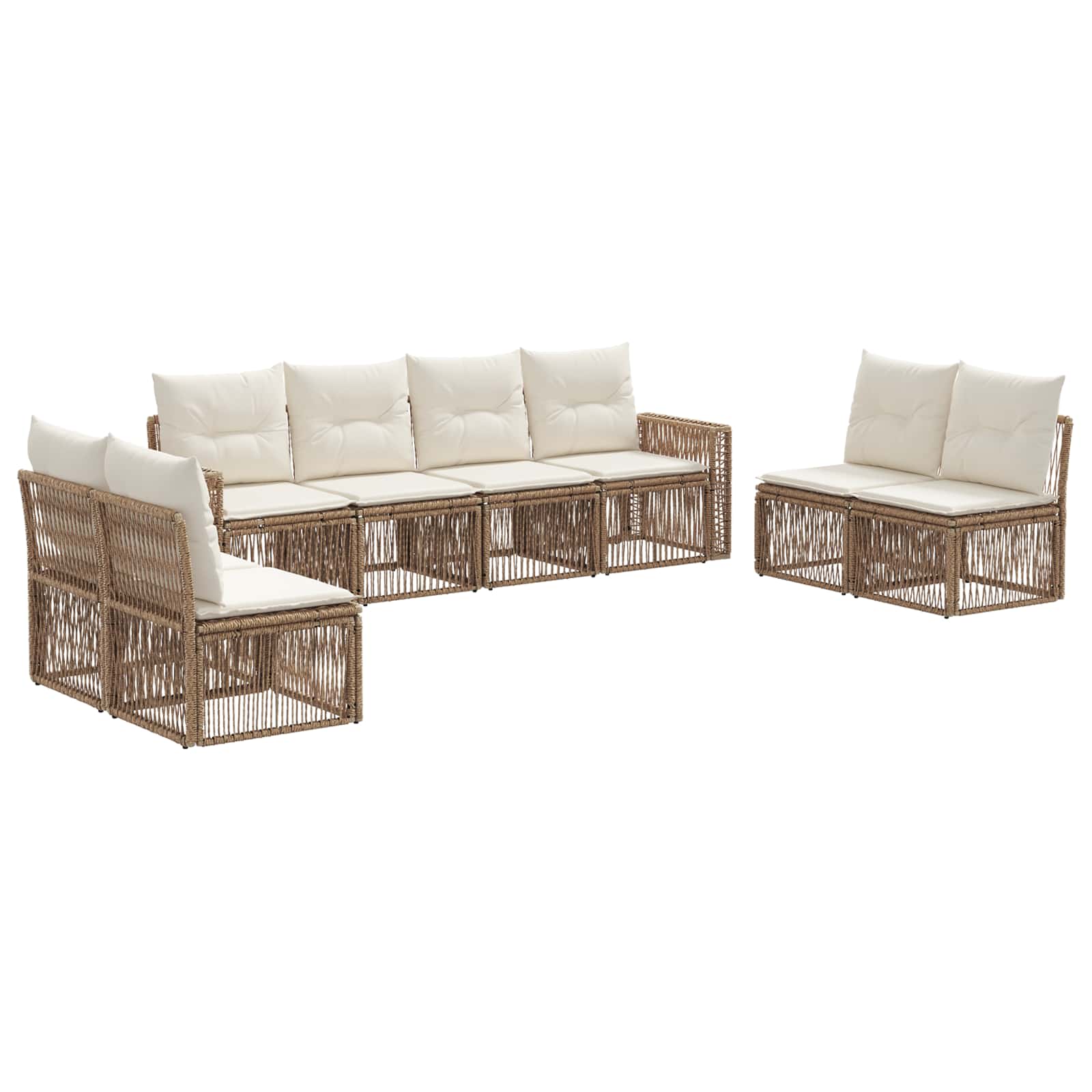Ensemble de canapé de jardin 8 pcs Beige et blanc crème - XIOS