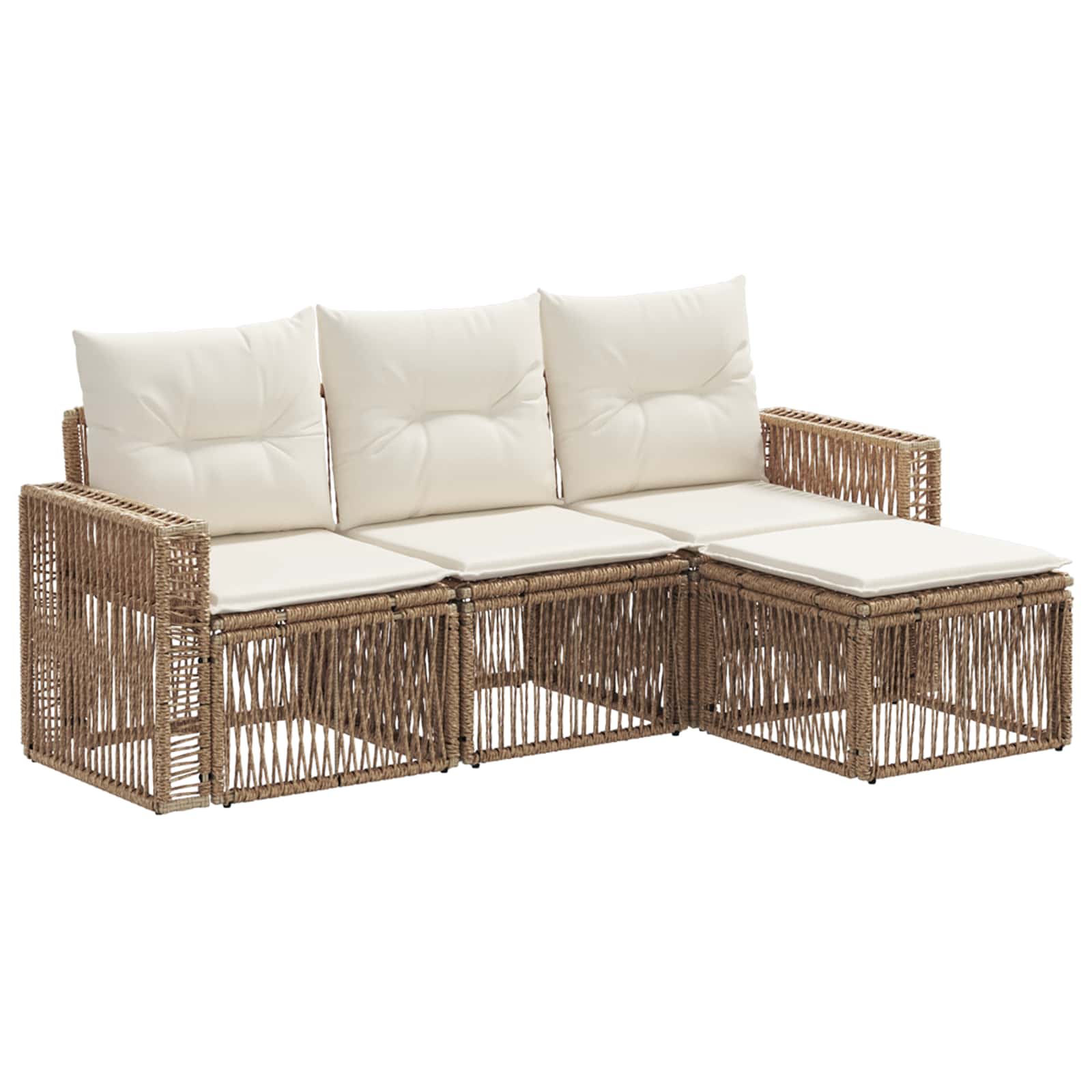 Ensemble de canapé de jardin 4 pcs Beige et blanc crème - XIOS