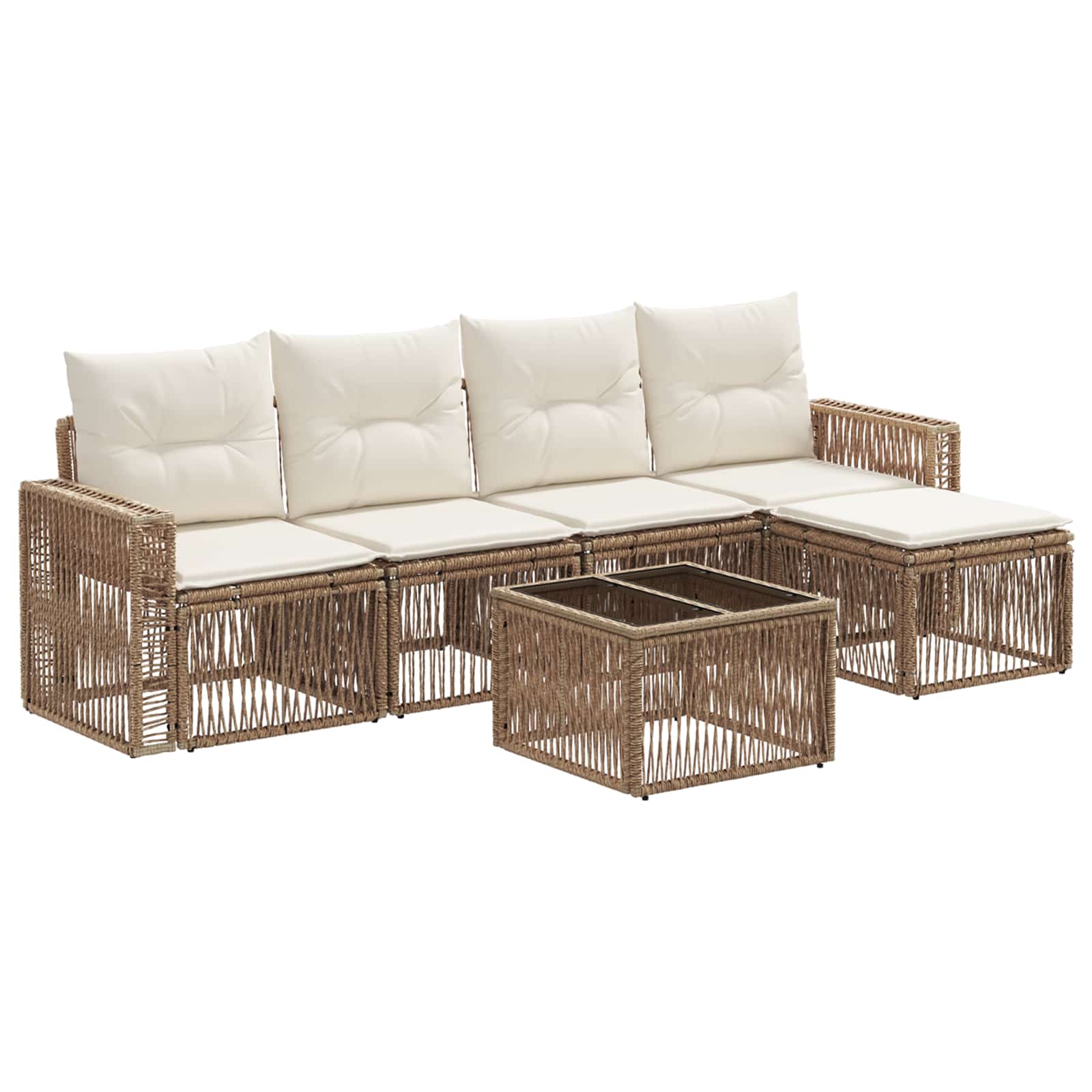 Ensemble de canapé de jardin 6 pcs Beige et blanc crème - XIOS