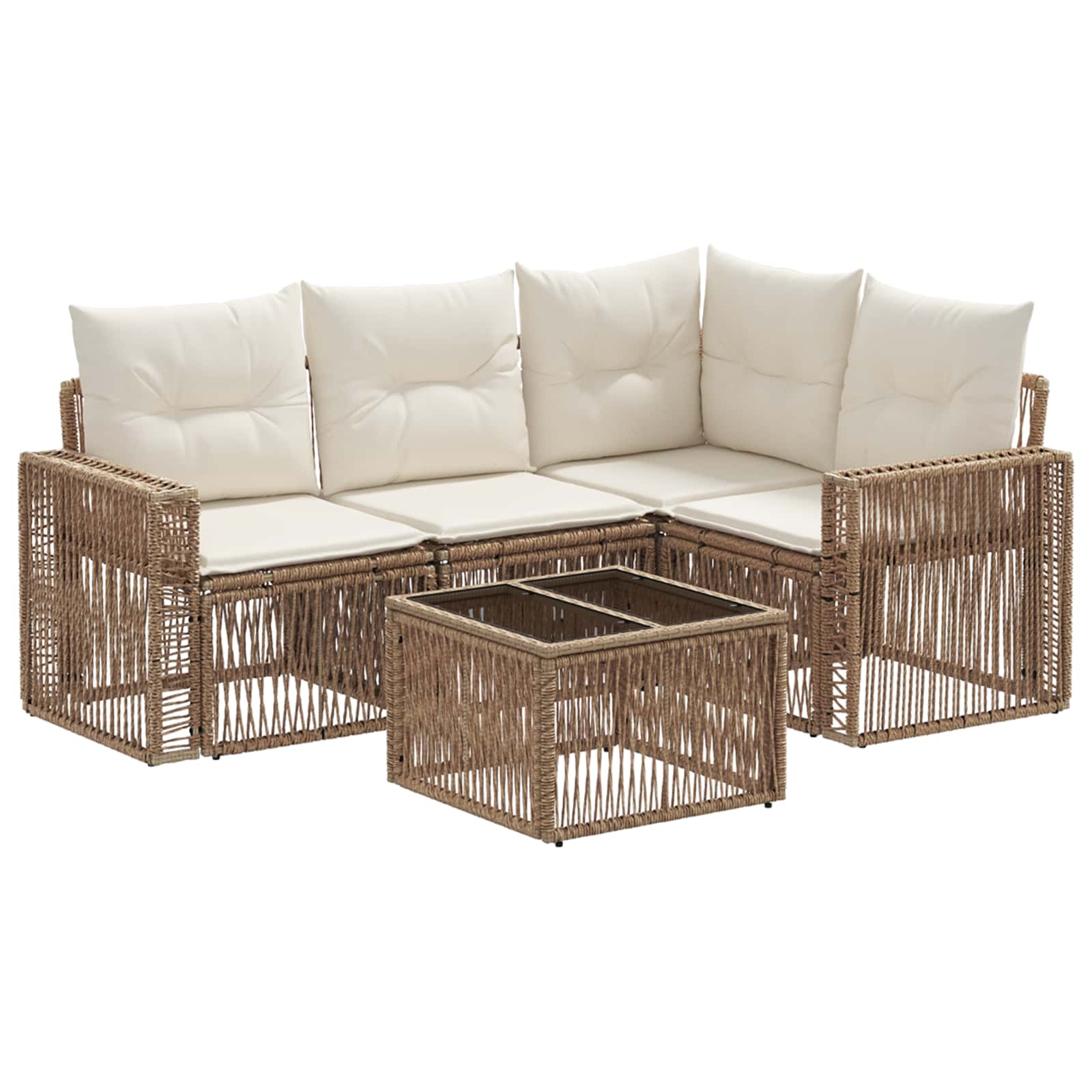 Ensemble de canapé de jardin 5 pcs Beige et blanc crème - XIOS