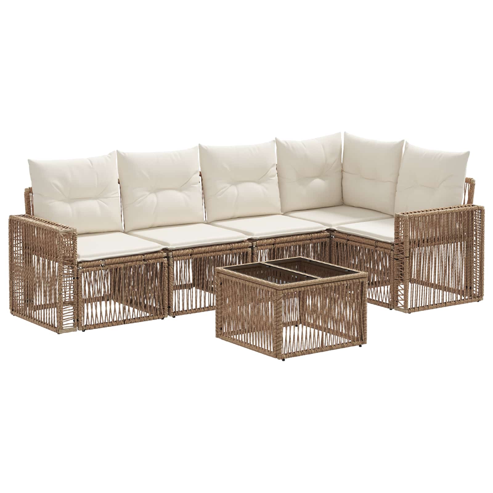 Ensemble de canapé de jardin 6 pcs Beige et blanc crème - XIOS