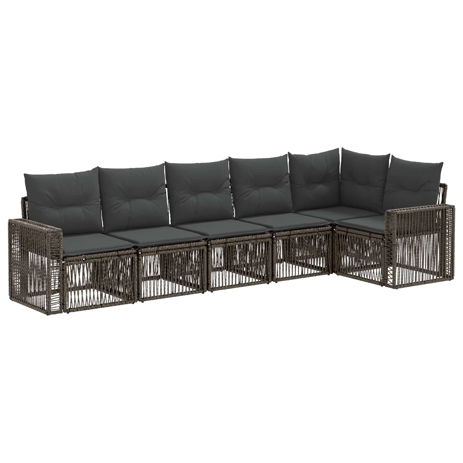 Ensemble de canapé de jardin 6 pcs Gris et Gris foncé polyrotin - XIOS