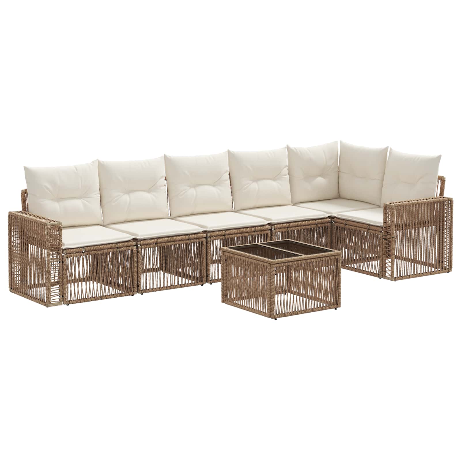 Ensemble de canapé de jardin 7 pcs Beige et blanc crème - XIOS