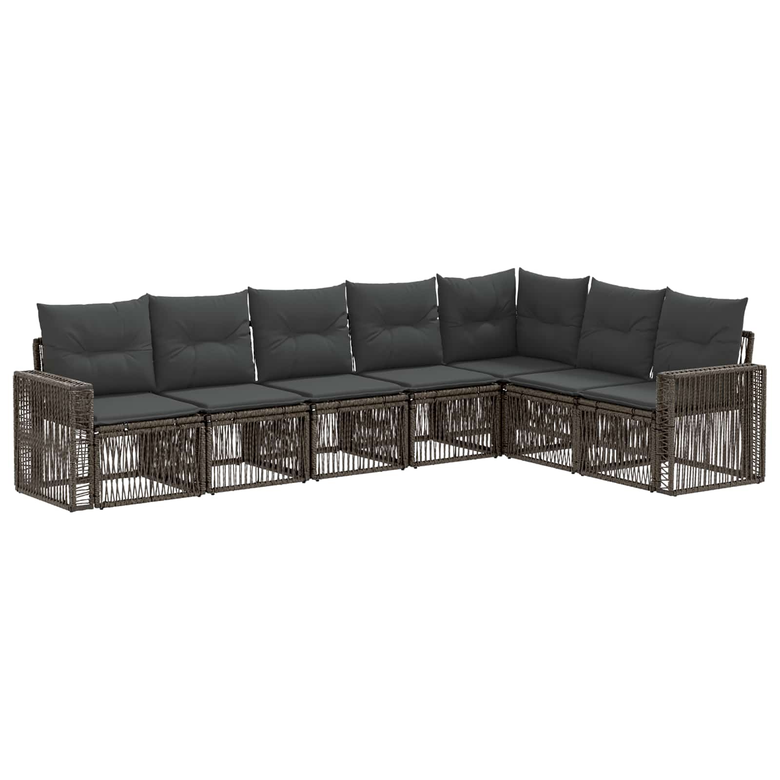 Ensemble de canapé de jardin 7 pcs Gris et Gris foncé polyrotin - XIOS