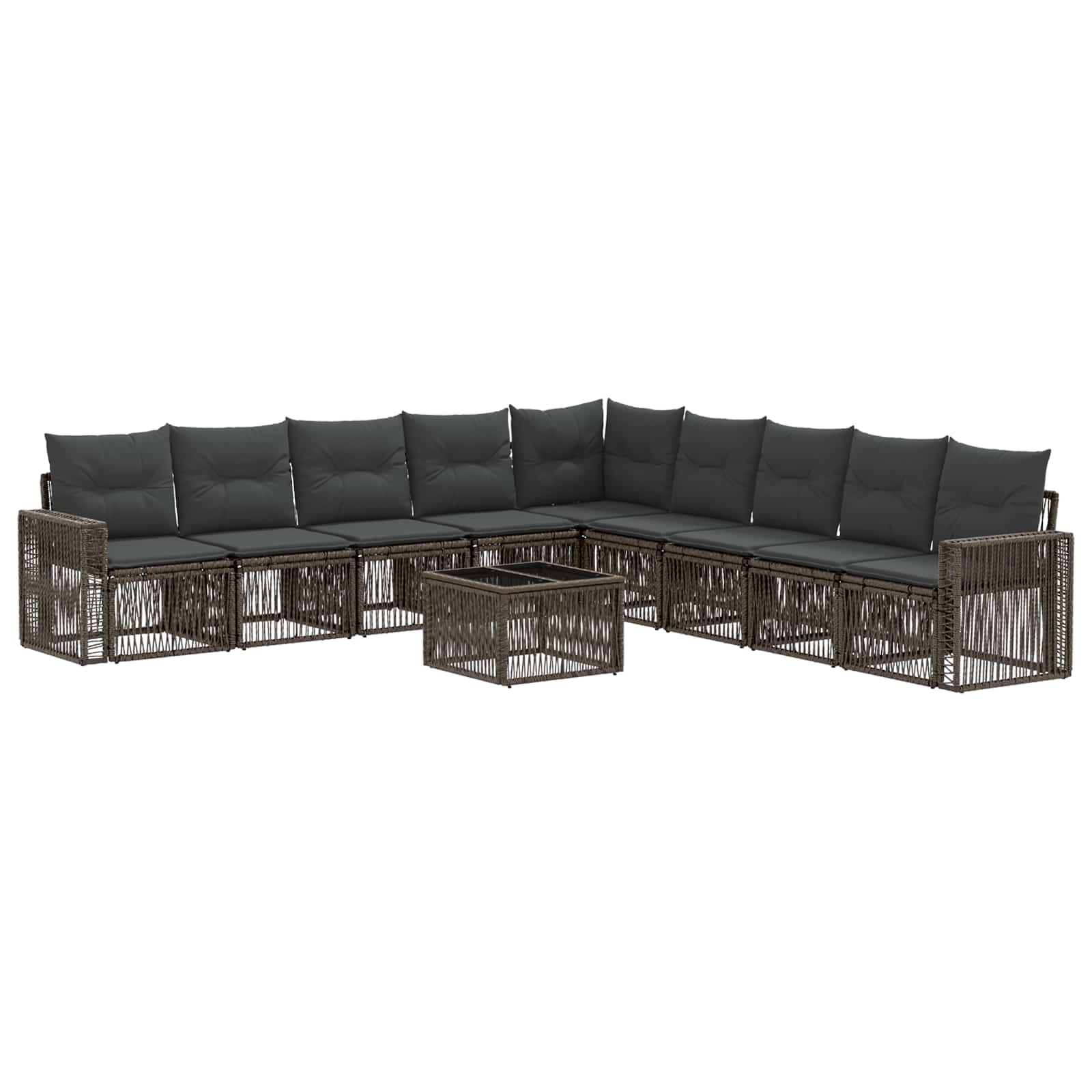 Ensemble de canapé de jardin 10 pcs Gris et Gris foncé - XIOS