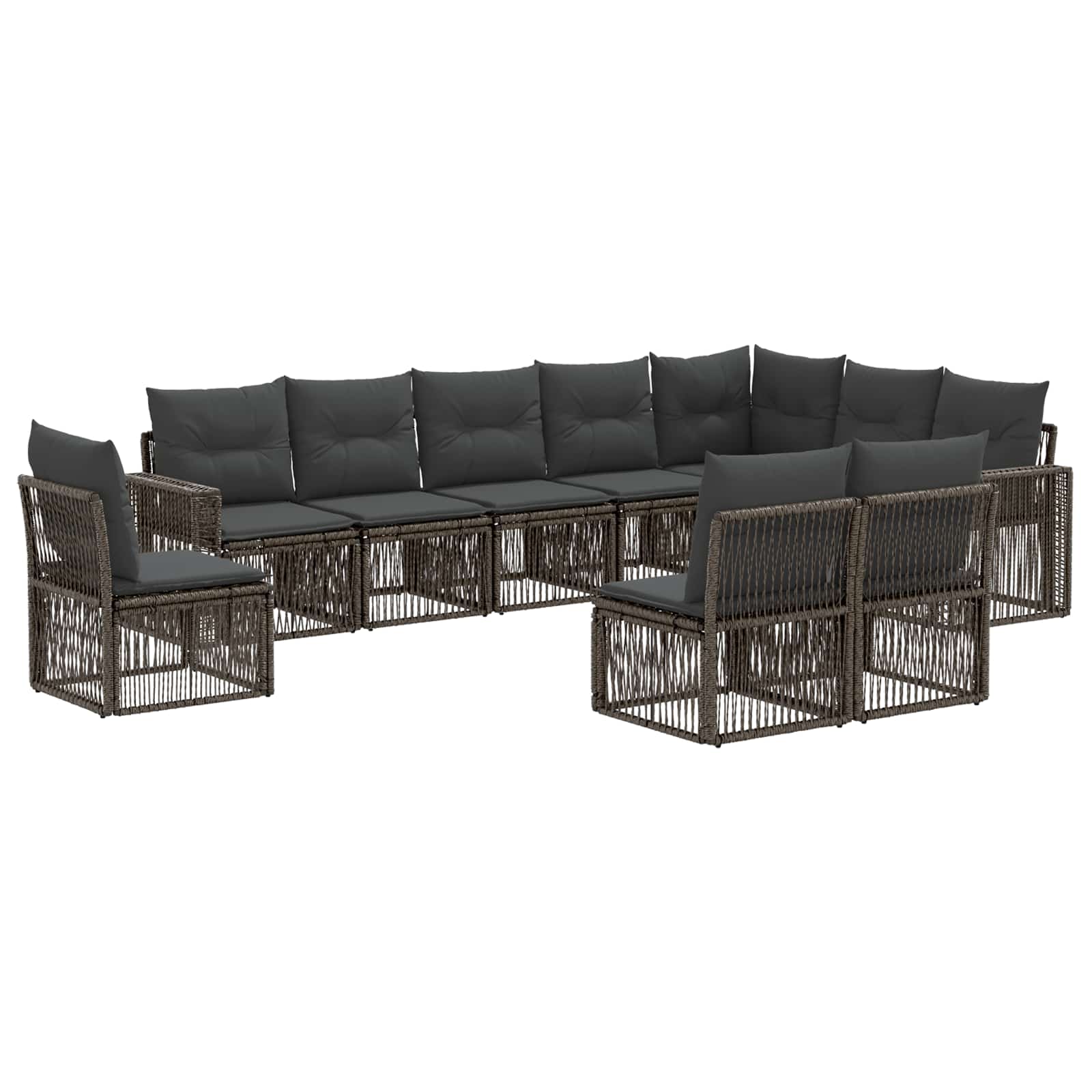 Ensemble de canapé de jardin 10 pcs Gris et Gris foncé - XIOS