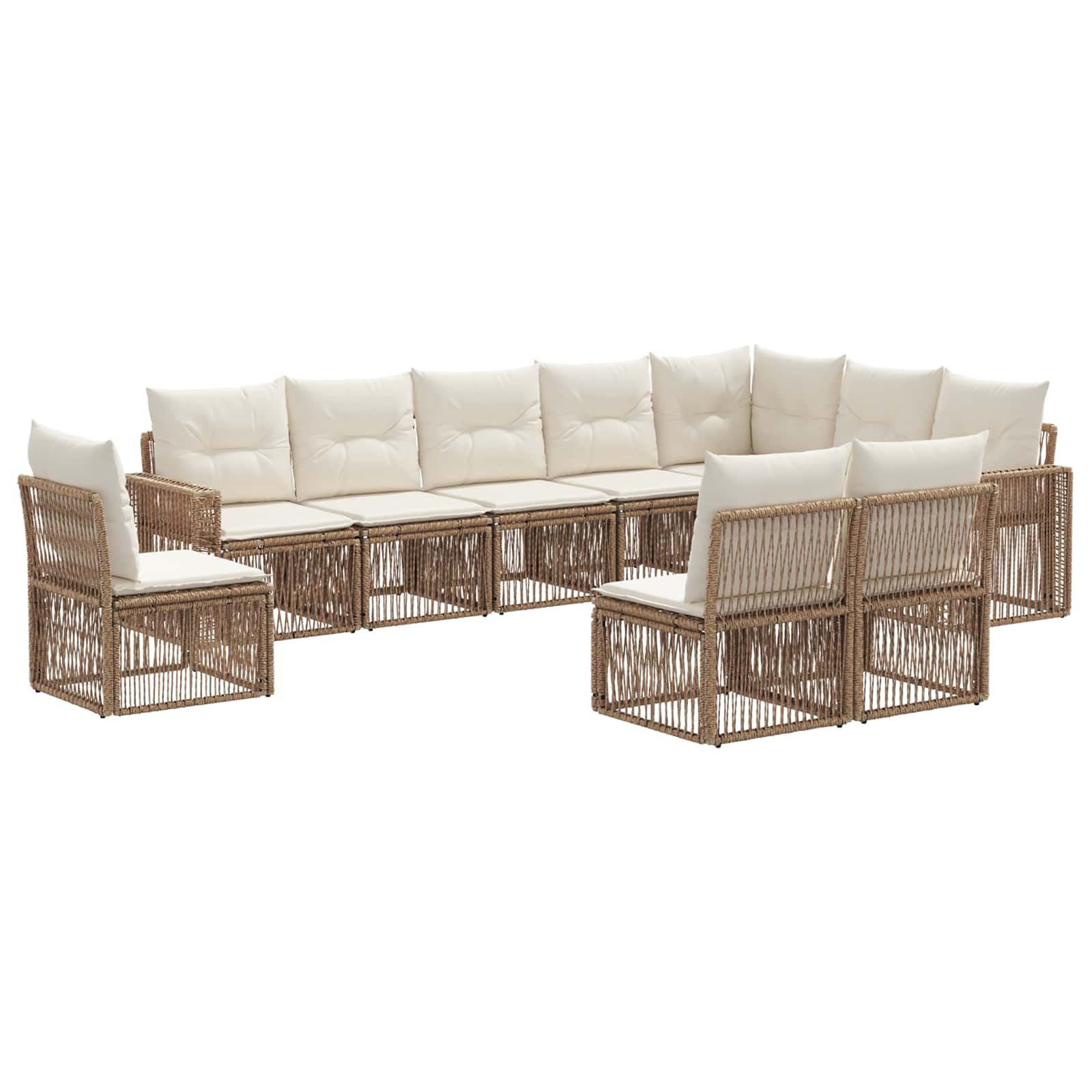 Ensemble de canapé de jardin 10 pcs Beige et blanc crème - XIOS