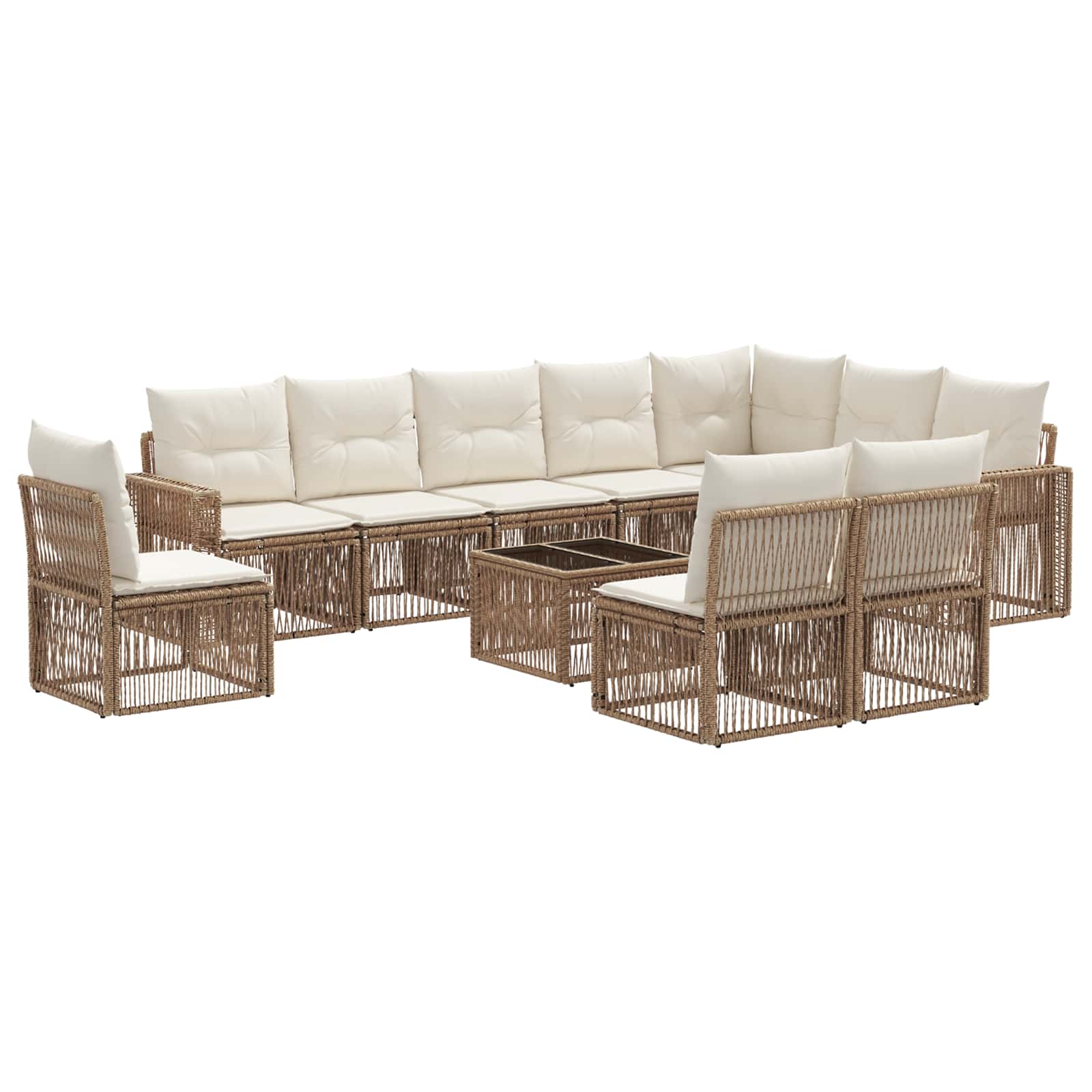 Ensemble de canapé de jardin 11 pcs Beige et blanc crème - XIOS