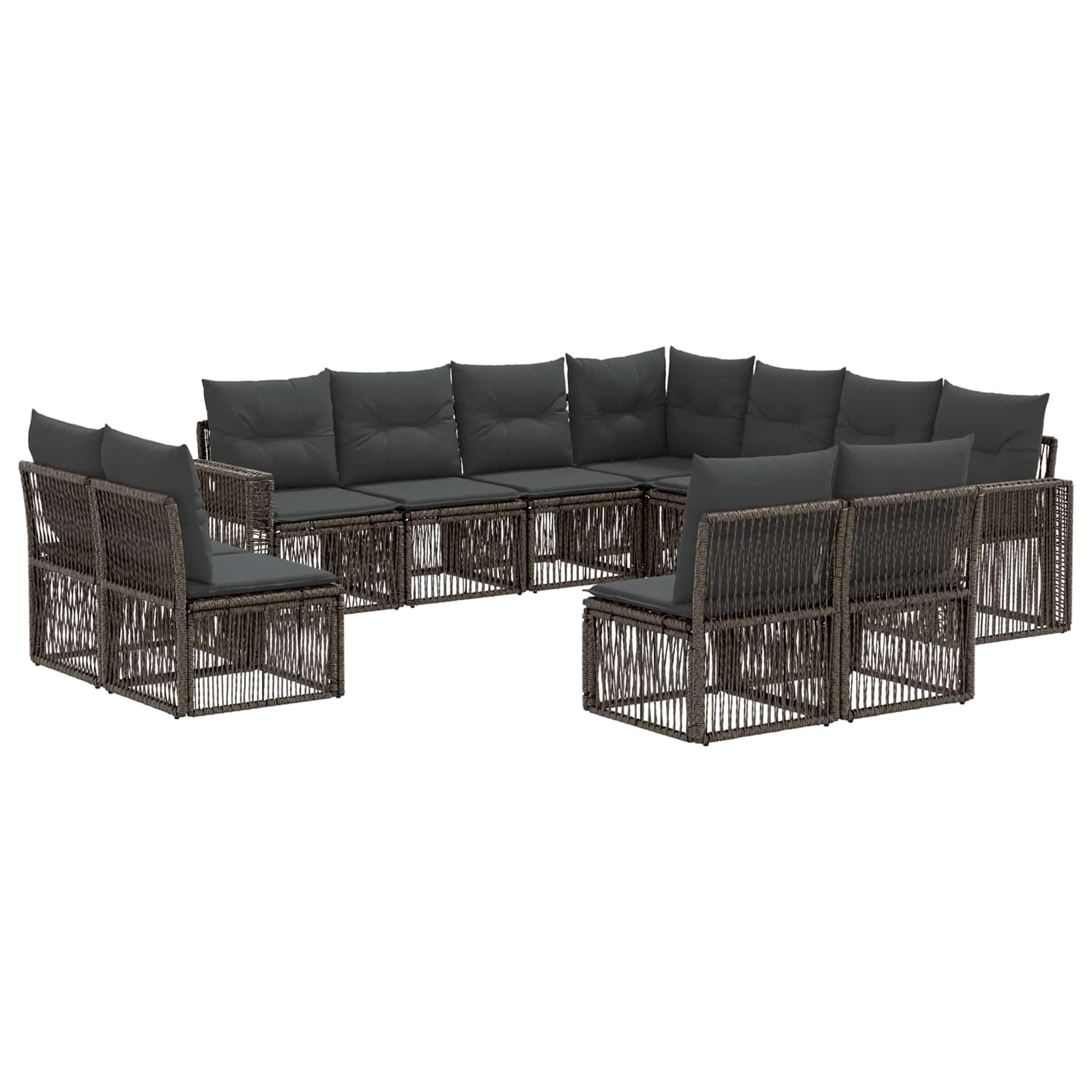 Ensemble de canapé de jardin 11 pcs Gris et Gris foncé - XIOS