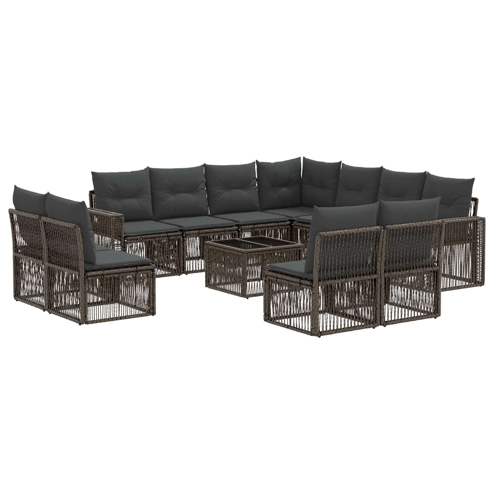 Ensemble de canapé de jardin 12 pcs Gris et Gris foncé - XIOS