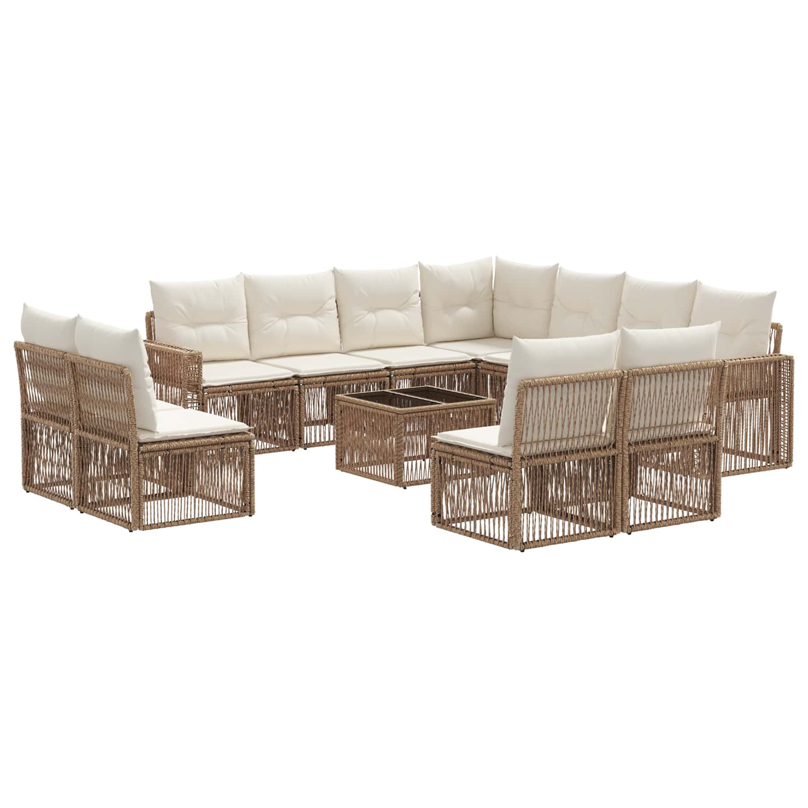 Ensemble de canapé de jardin 12 pcs Beige et blanc crème - XIOS