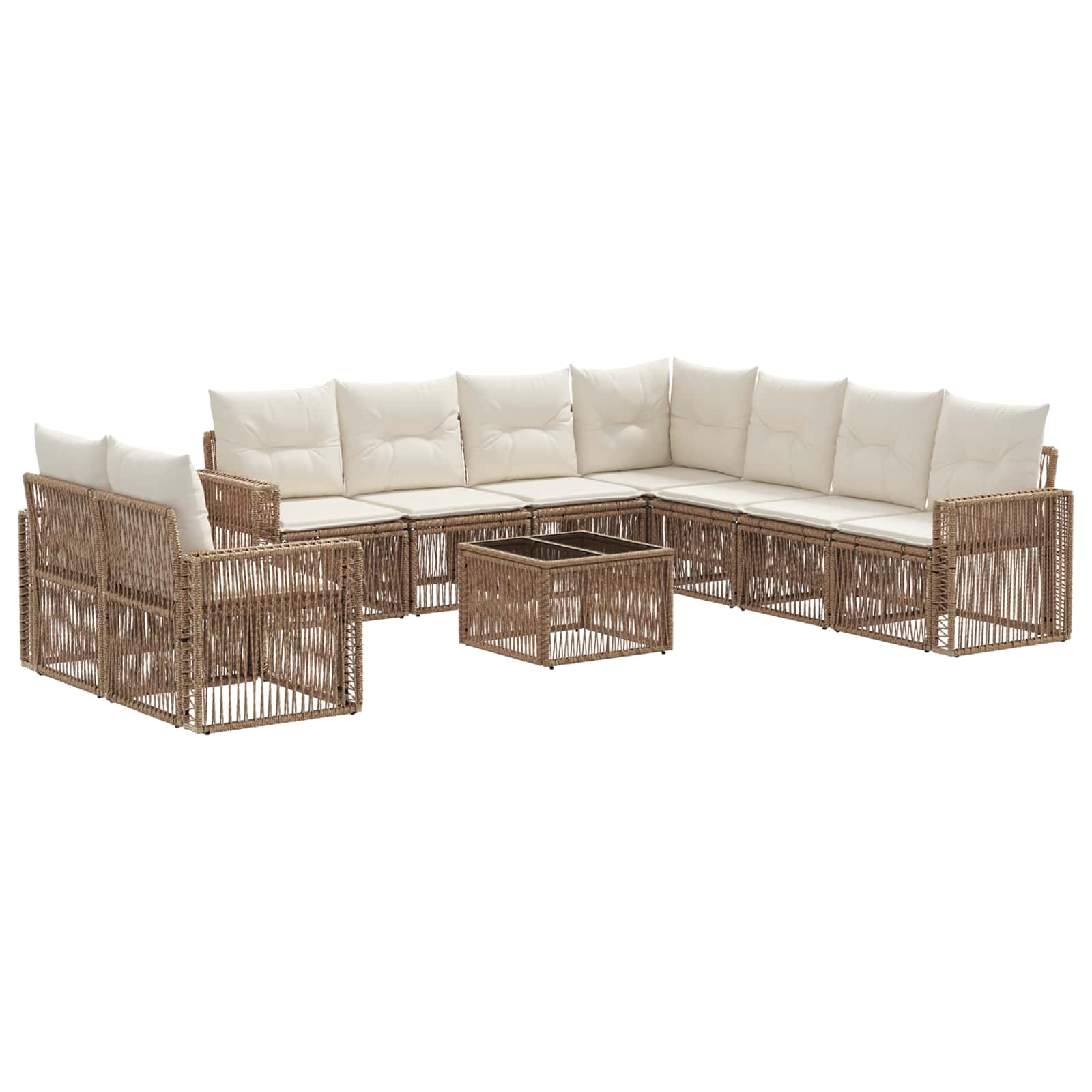 Ensemble de canapé de jardin 10 pcs Beige et blanc crème - XIOS