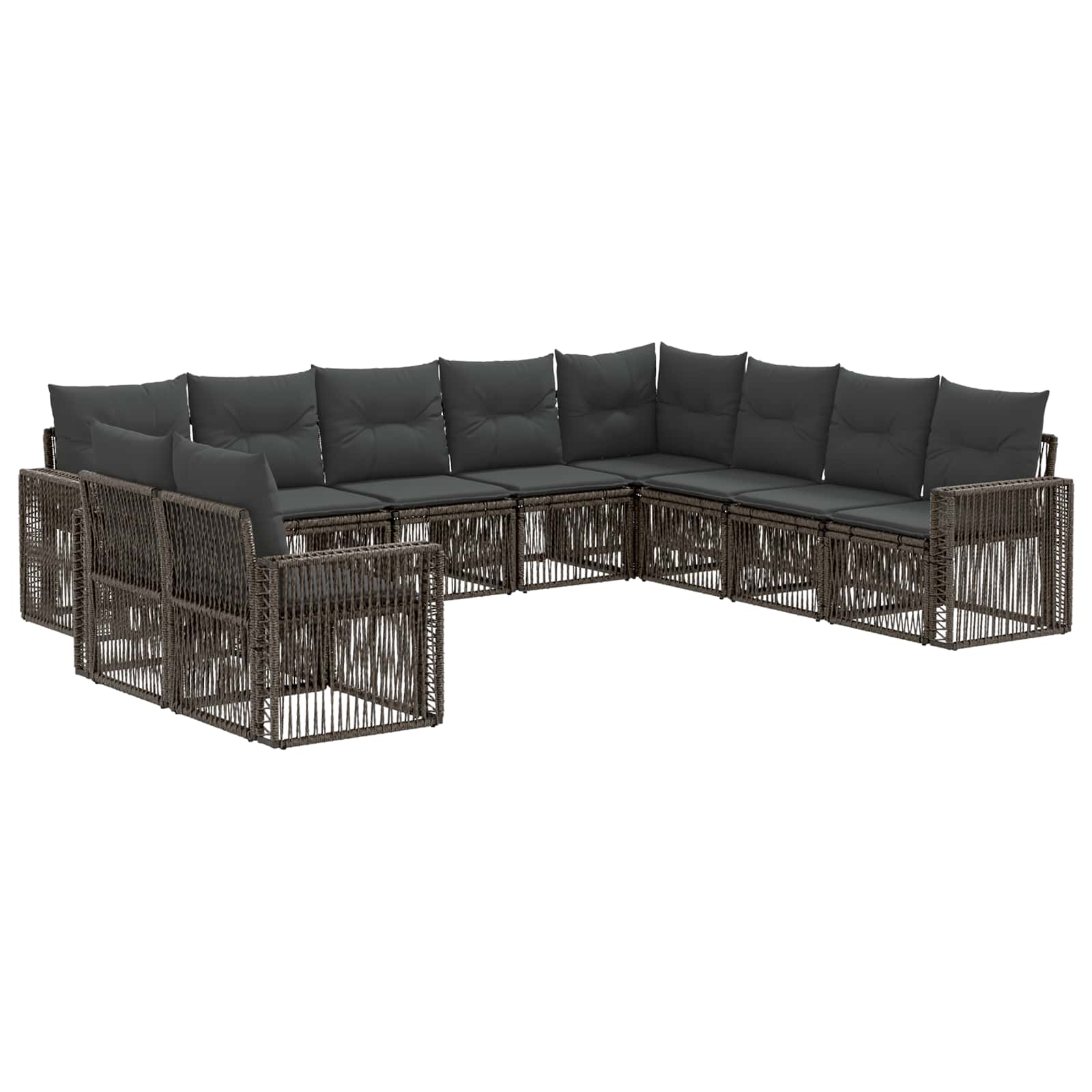 Ensemble de canapé de jardin 10 pcs Gris et Gris foncé - XIOS