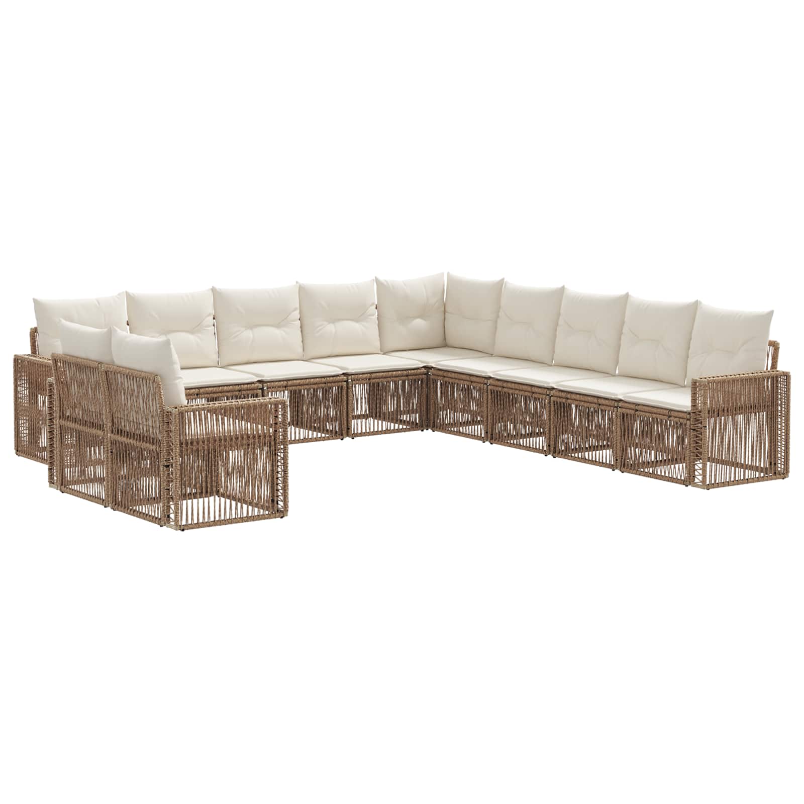 Ensemble de canapé de jardin 11 pcs Beige et blanc crème - XIOS