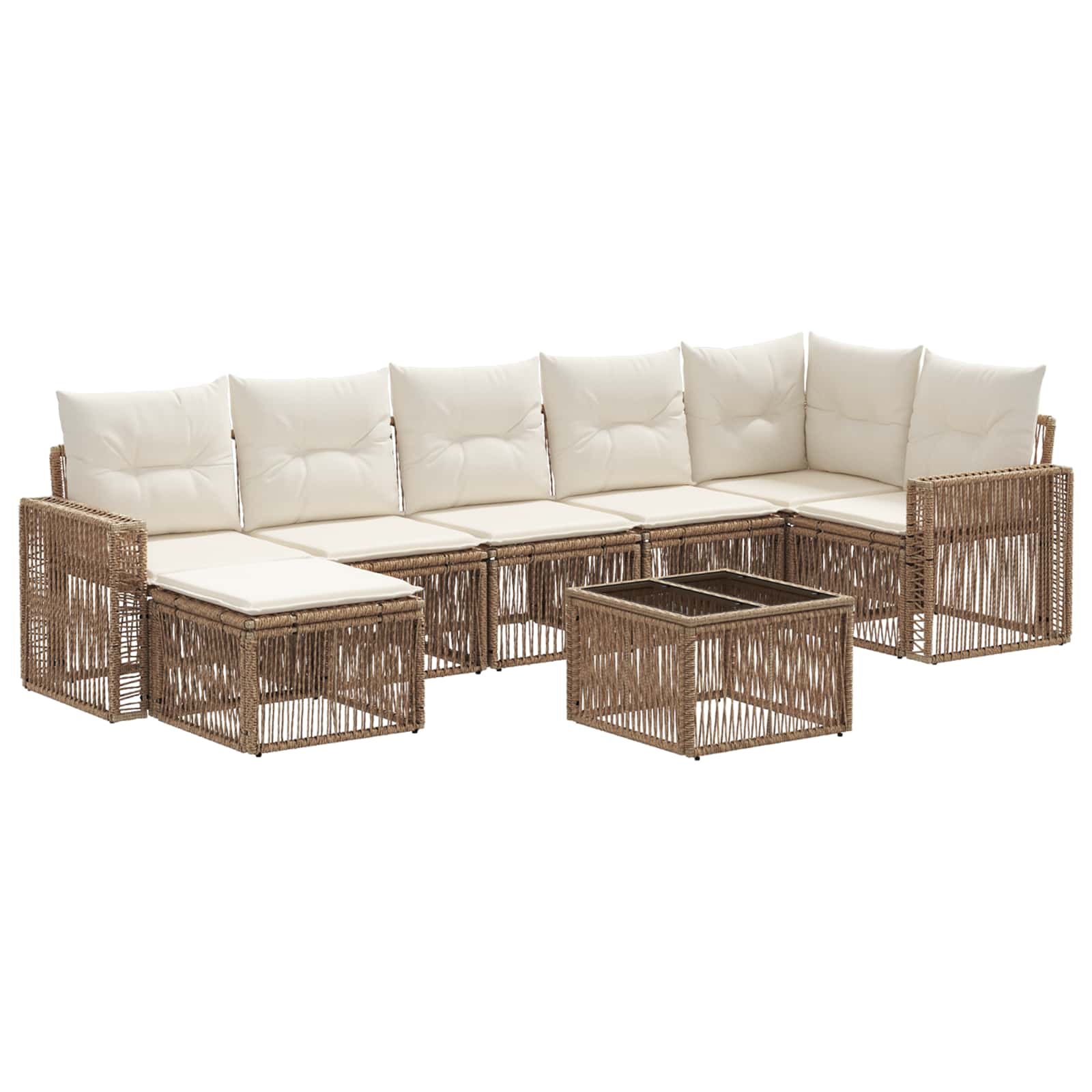 Ensemble de canapé de jardin 8 pcs Beige et blanc crème - XIOS
