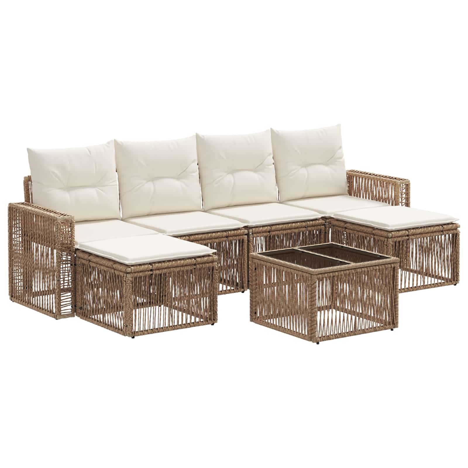 Ensemble de canapé de jardin 7 pcs Beige et blanc crème - XIOS